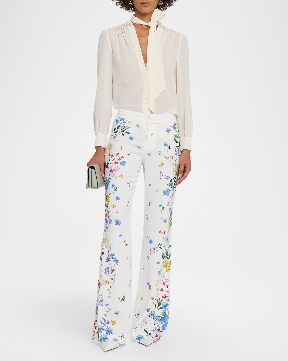ALICE + OLIVIA Andrew Low-Rise Slim Bootcut Pants
