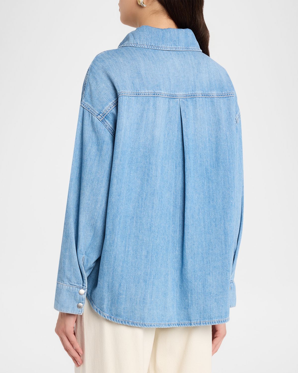 L 'Agence Jorah Relaxed Long-Sleeve Denim Shirt | Thumbnail 3 L 'Agence Jorah Relaxed Long-Sleeve Denim Shirt | Thumbnail 3