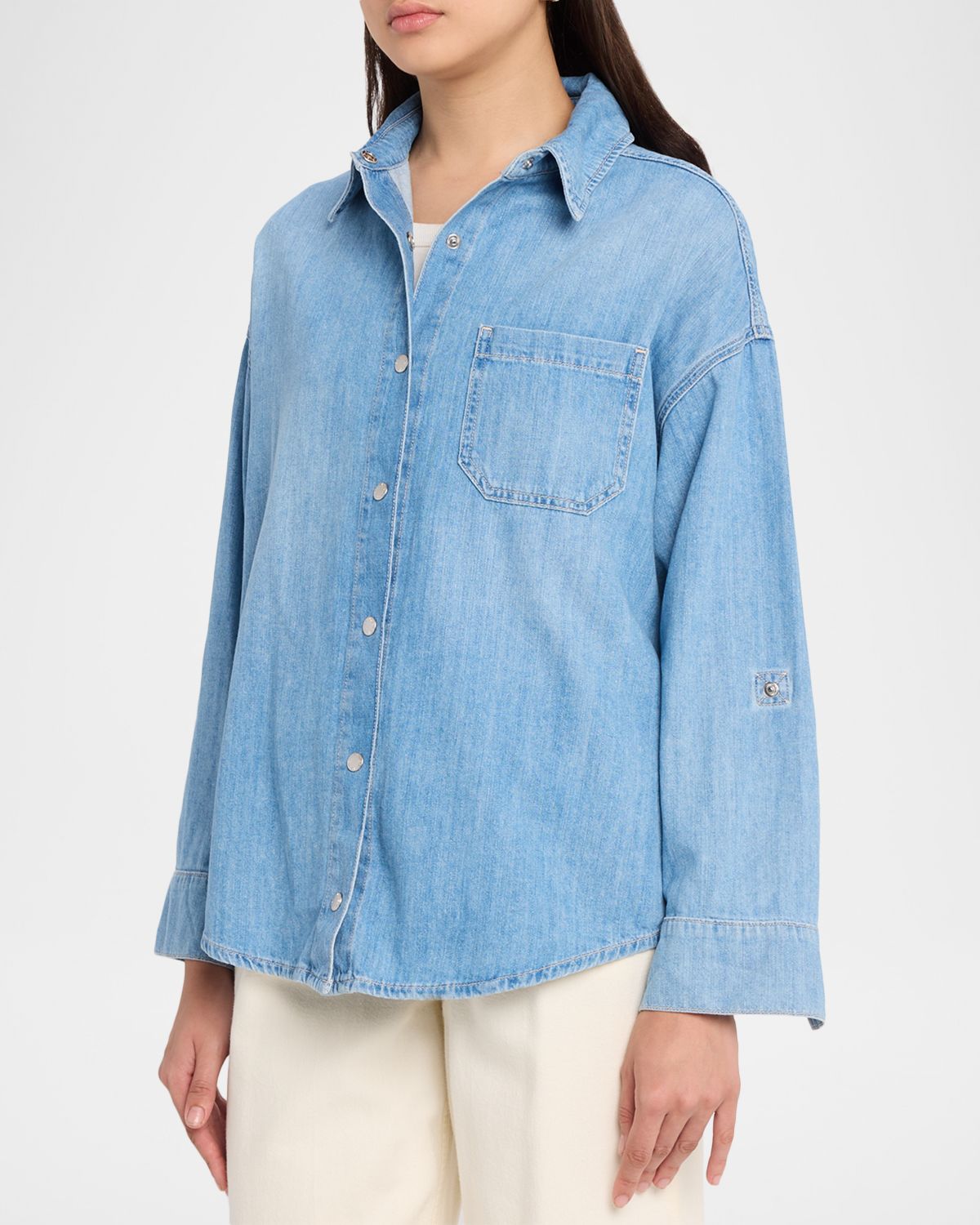 L 'Agence Jorah Relaxed Long-Sleeve Denim Shirt | Thumbnail 4 L 'Agence Jorah Relaxed Long-Sleeve Denim Shirt | Thumbnail 4
