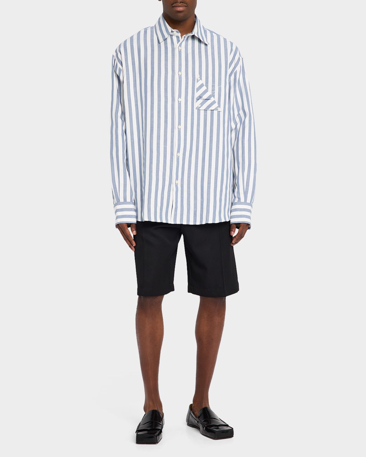 Jacquemus Men 's La Chemise Stripe Button-Down Shirt | Thumbnail 5