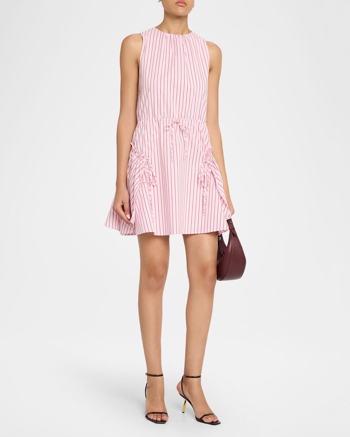 Cinq a Sept Leylani Rose Stripe Mini Dres | Thumbnail 4 Cinq a Sept Leylani Rose Stripe Mini Dres | Thumbnail 4