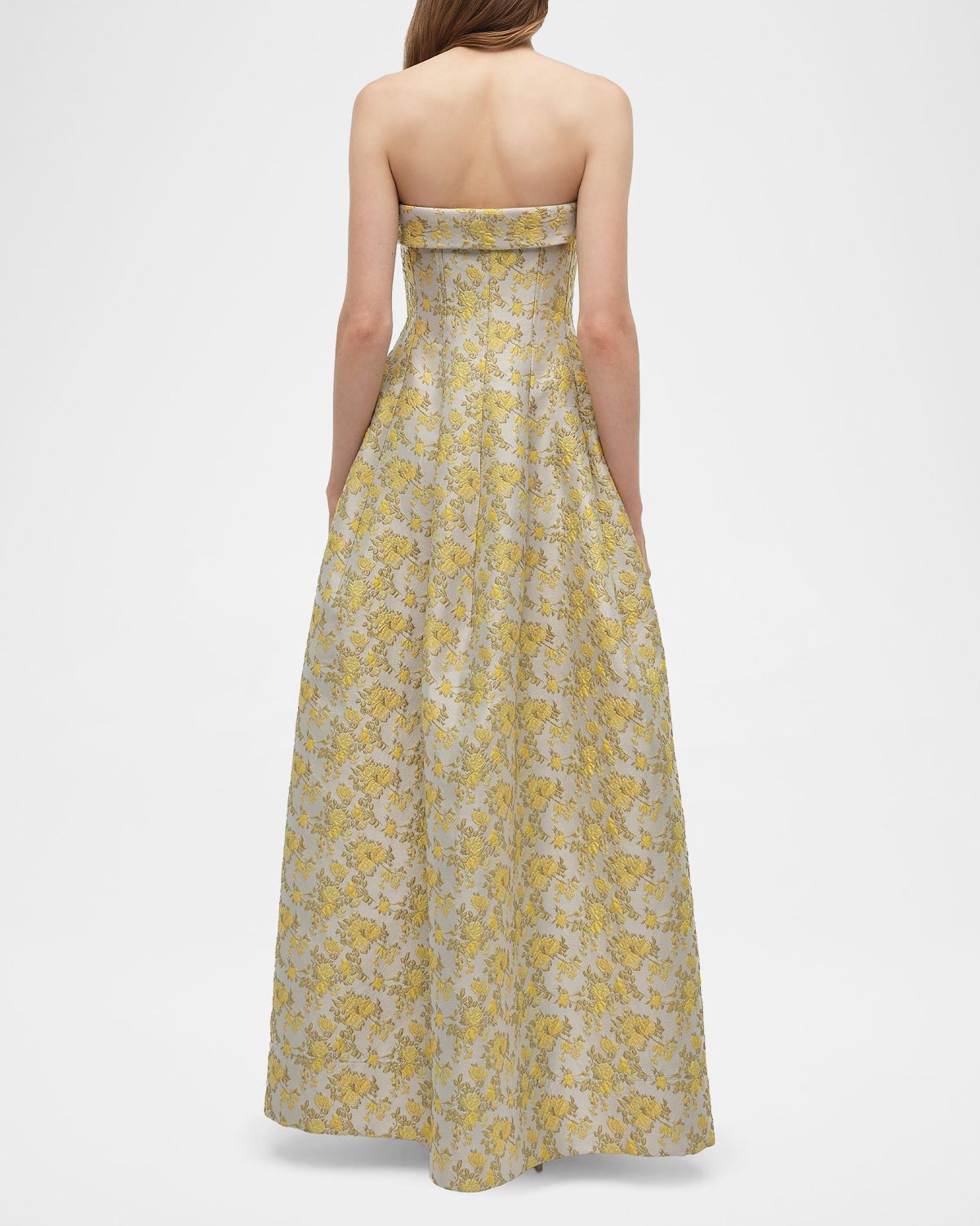 SIMKHAI Octavia Floral Jacquard Strapless Gown | Thumbnail 3 SIMKHAI Octavia Floral Jacquard Strapless Gown | Thumbnail 3