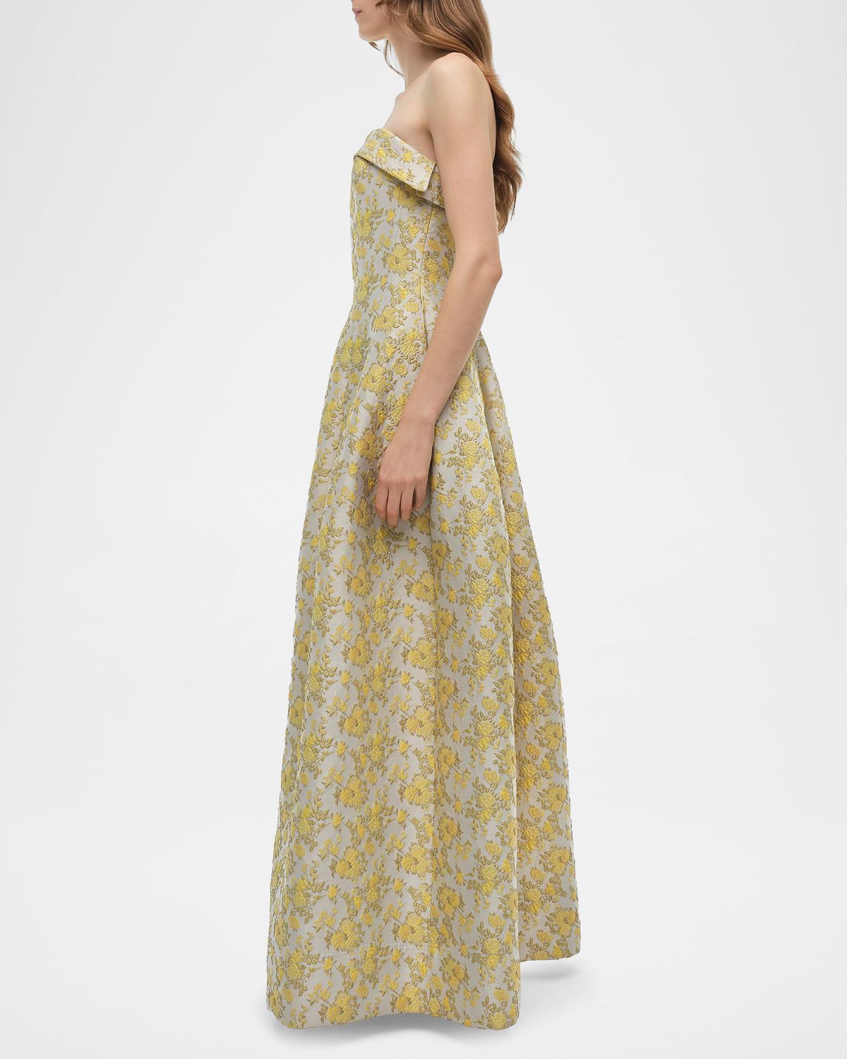SIMKHAI Octavia Floral Jacquard Strapless Gown | Thumbnail 4 SIMKHAI Octavia Floral Jacquard Strapless Gown | Thumbnail 4
