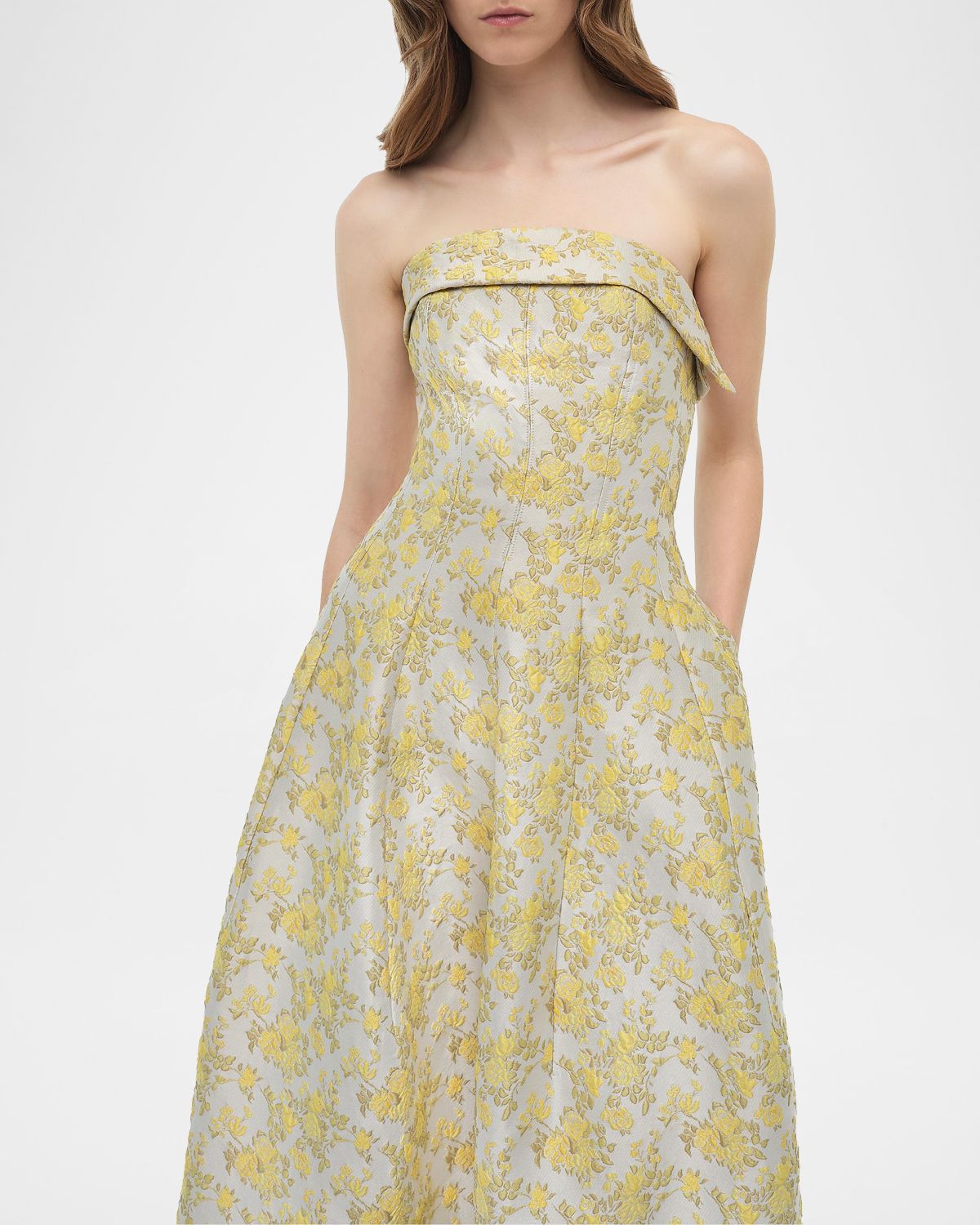SIMKHAI Octavia Floral Jacquard Strapless Gown | Thumbnail 5 SIMKHAI Octavia Floral Jacquard Strapless Gown | Thumbnail 5