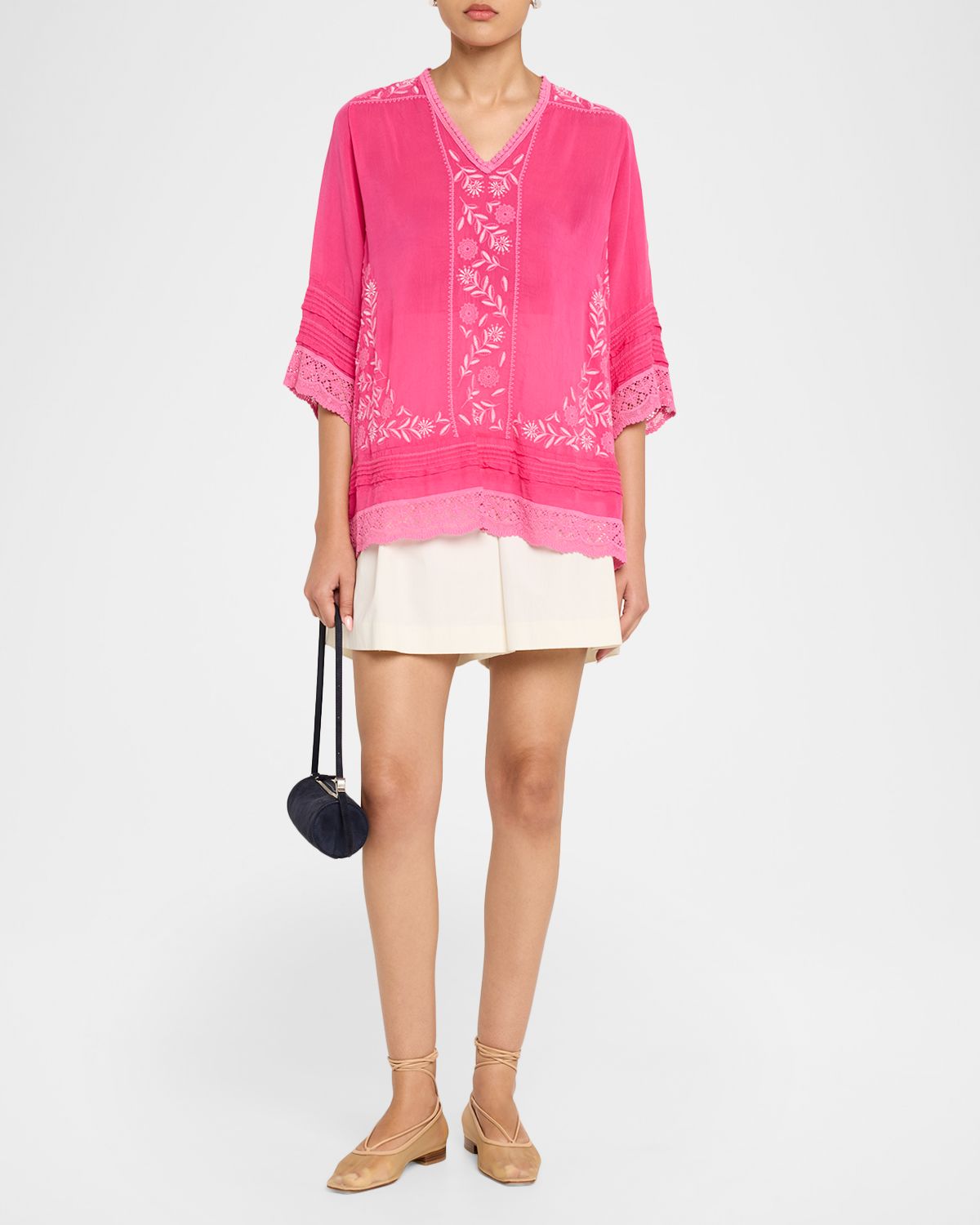 Johnny Was Zyanya Embroidered Lace-Trim Tunic | Thumbnail 5