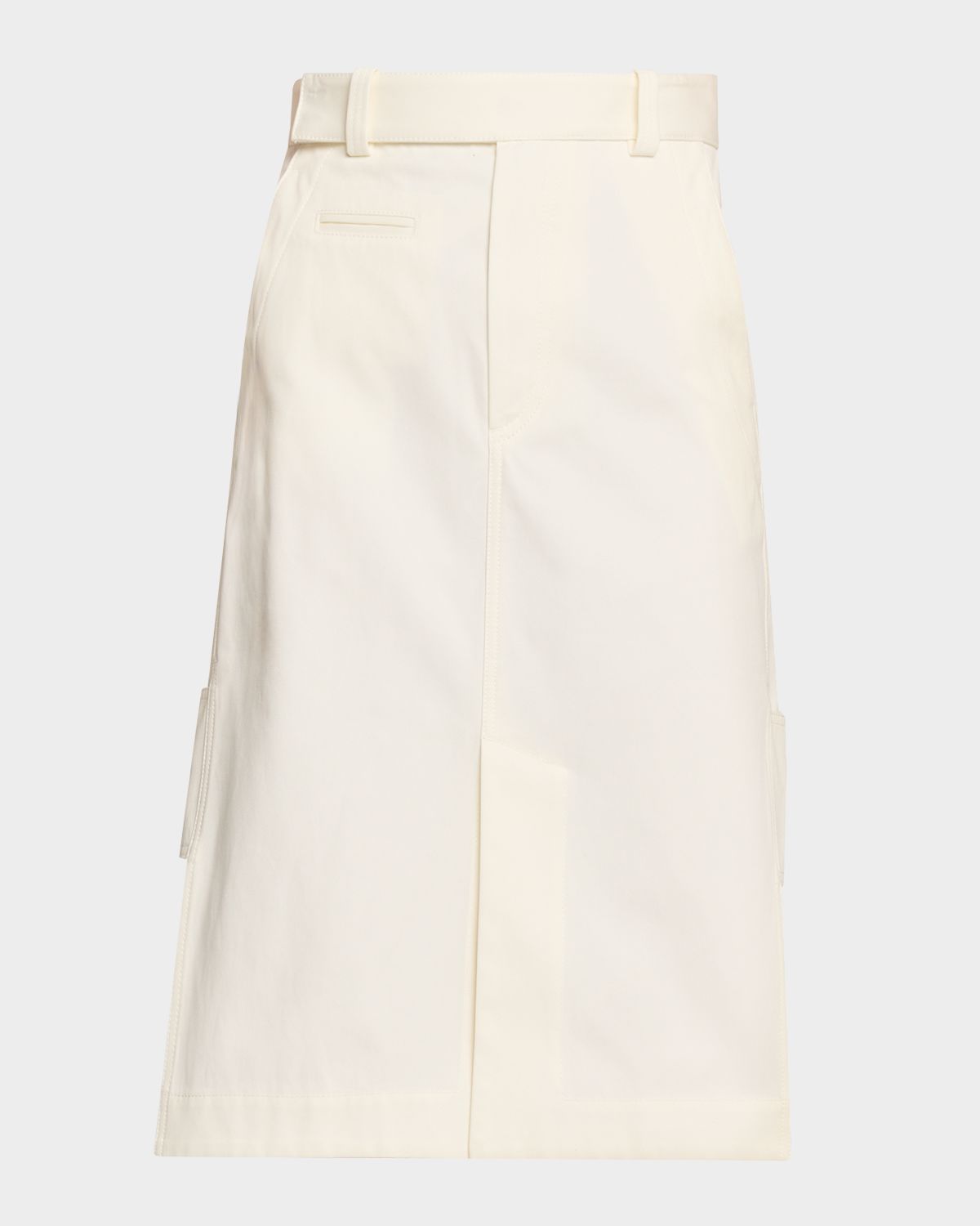 Bottega Veneta Workwear Cotton Twill Midi-Skirt