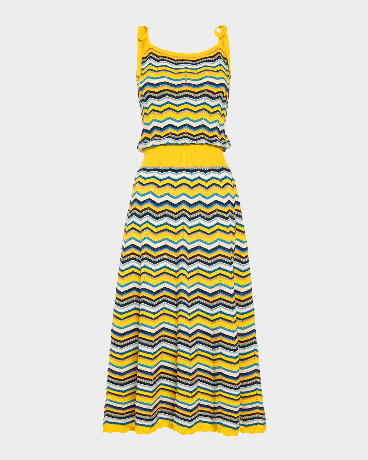 Ramy Brook Cali Chevron Knit Midi Dress