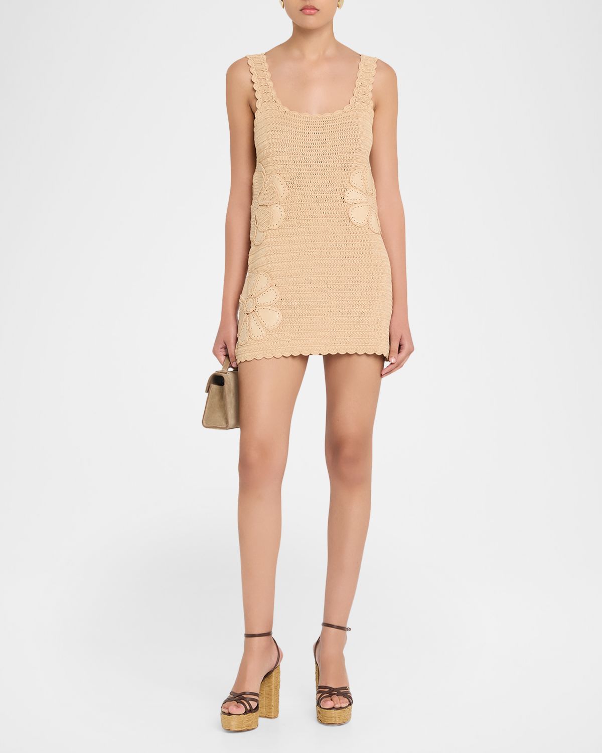 Ramy Brook Cara Floral Crochet Mini Dress