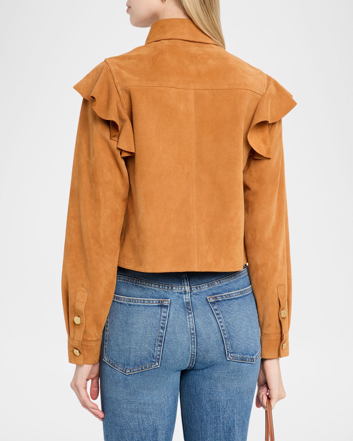 Ulla Johnson Matilde Ruffle Suede Jacket | Thumbnail 3