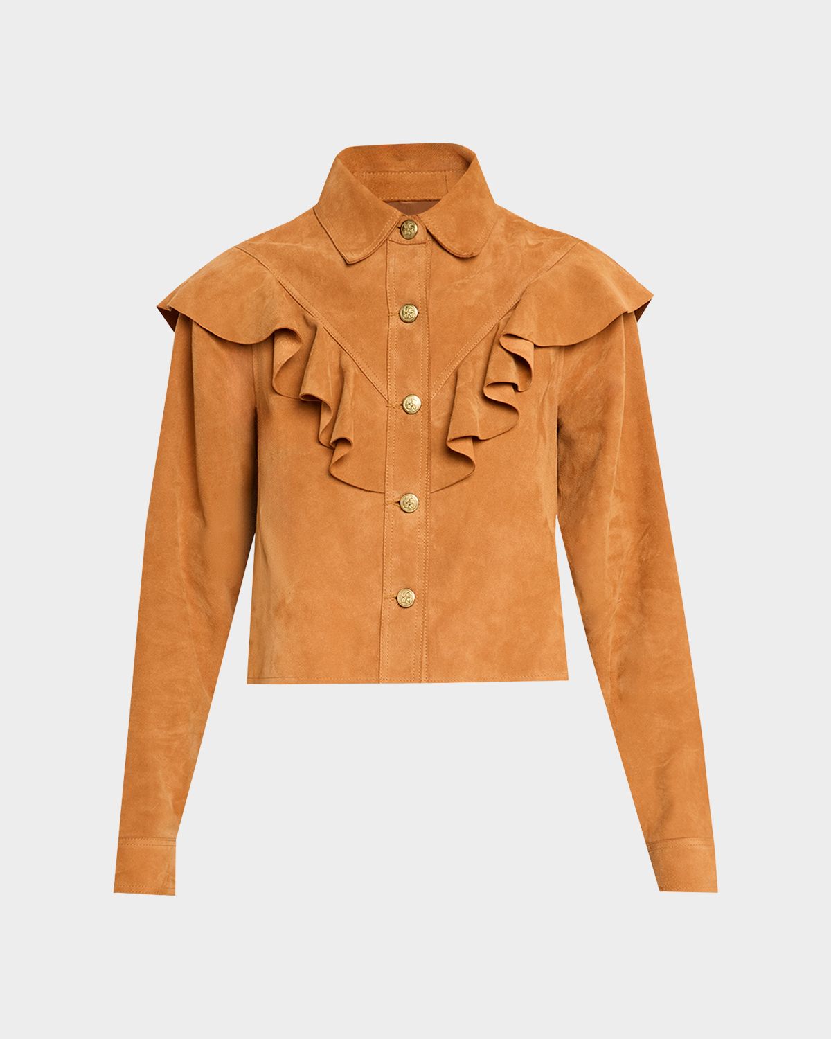 Ulla Johnson Matilde Ruffle Suede Jacket