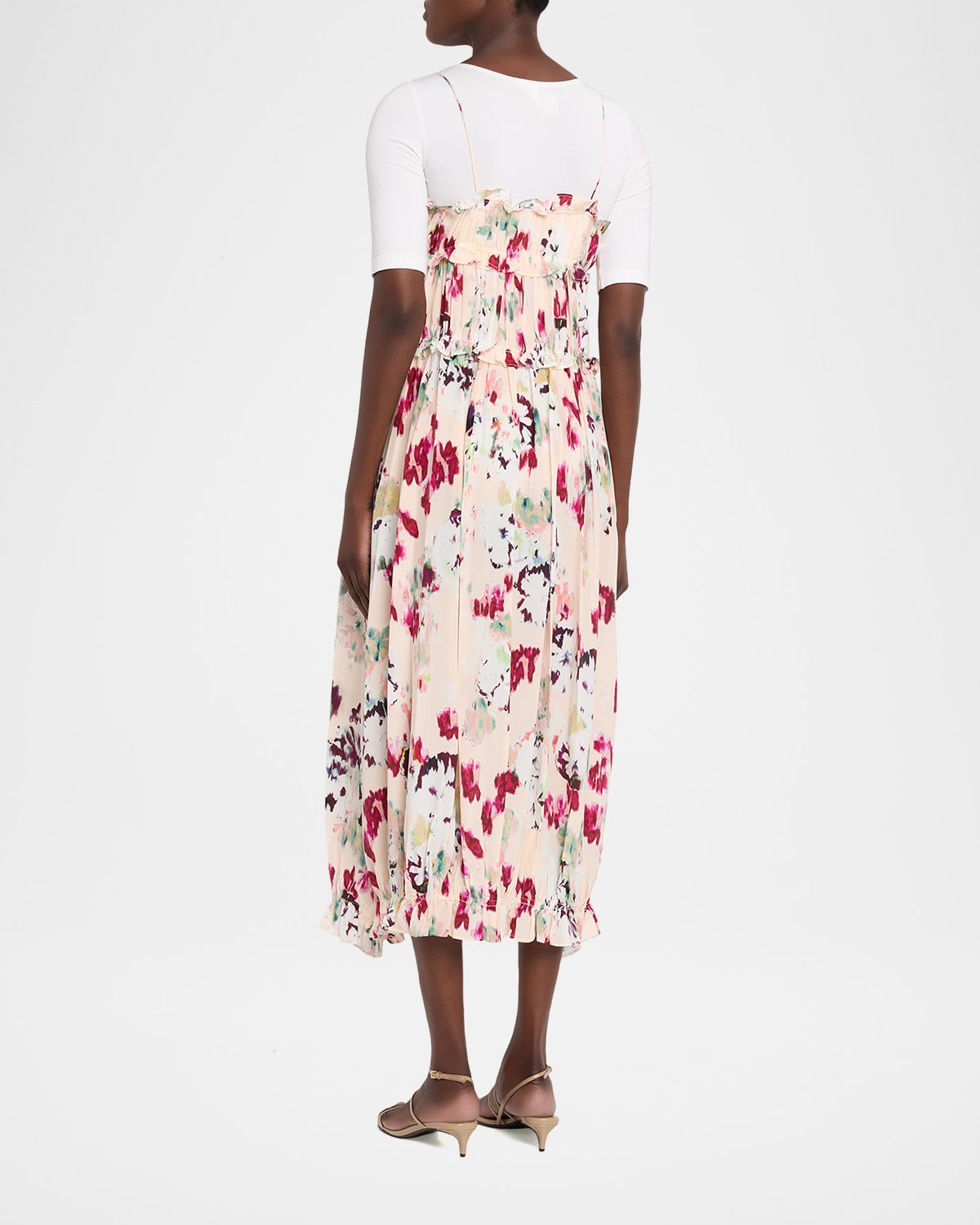 Ulla Johnson Clove Ruffled Floral Silk A-Line Midi Dress | Thumbnail 3 Ulla Johnson Clove Ruffled Floral Silk A-Line Midi Dress | Thumbnail 3