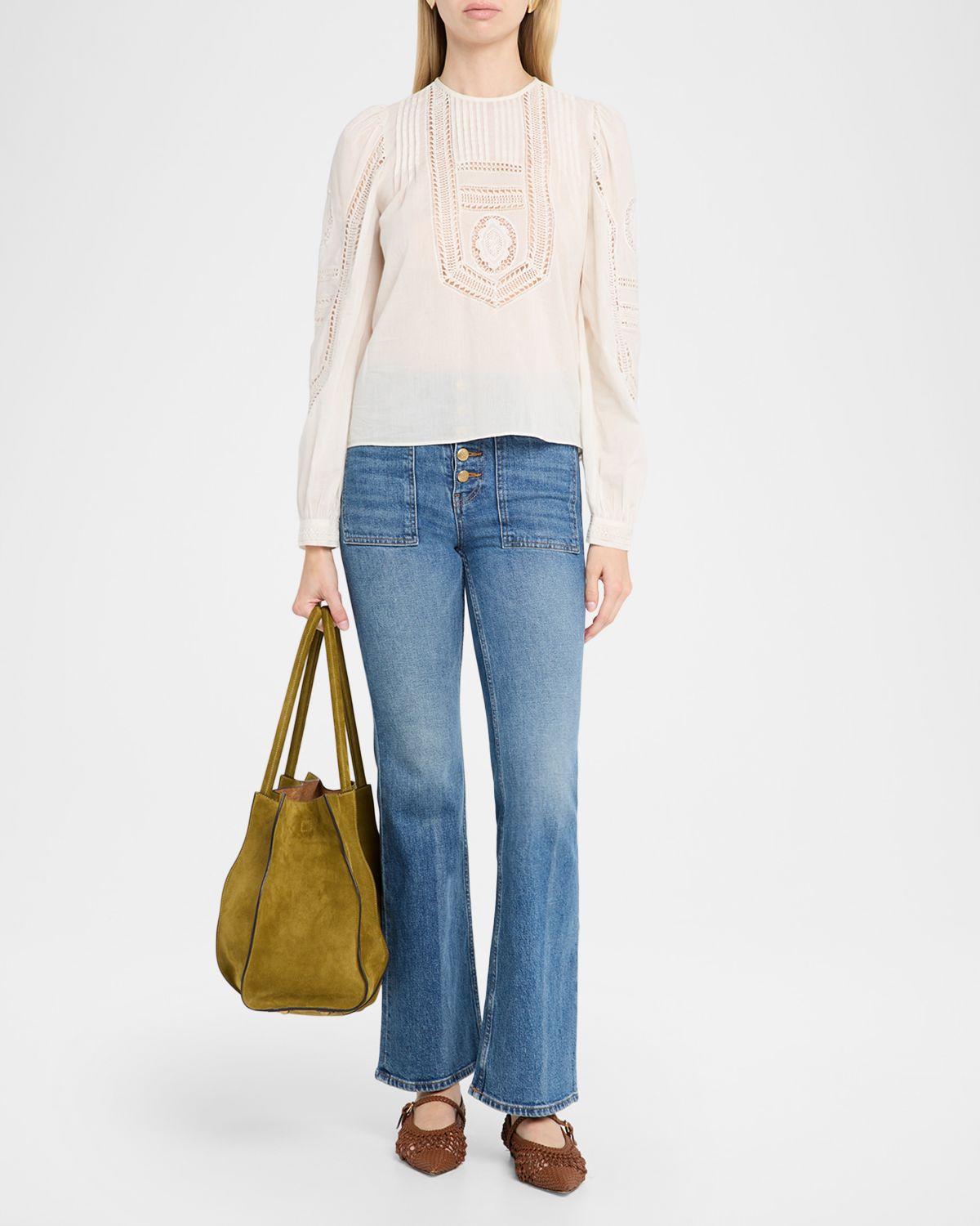Ulla Johnson Marlowe Embroidered Long-Sleeve Blouse | Thumbnail 4 Ulla Johnson Marlowe Embroidered Long-Sleeve Blouse | Thumbnail 4