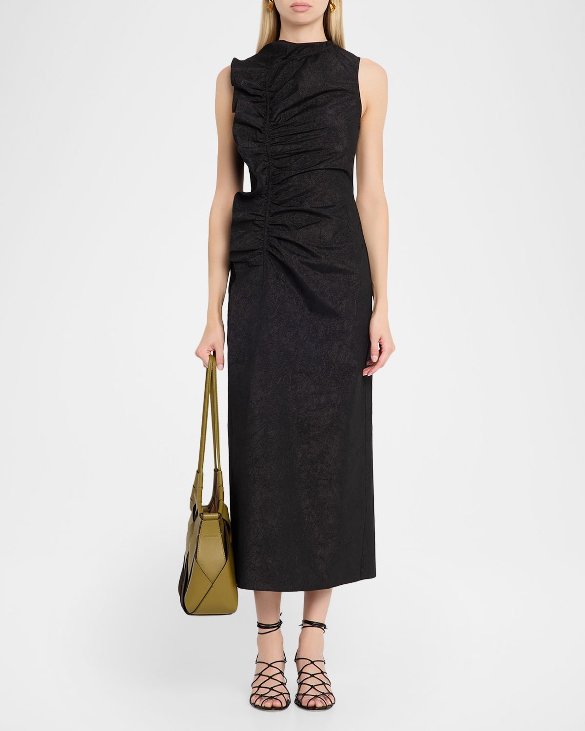 Ulla Johnson Demetria Ruffled Taffeta Midi Dress | Thumbnail 4