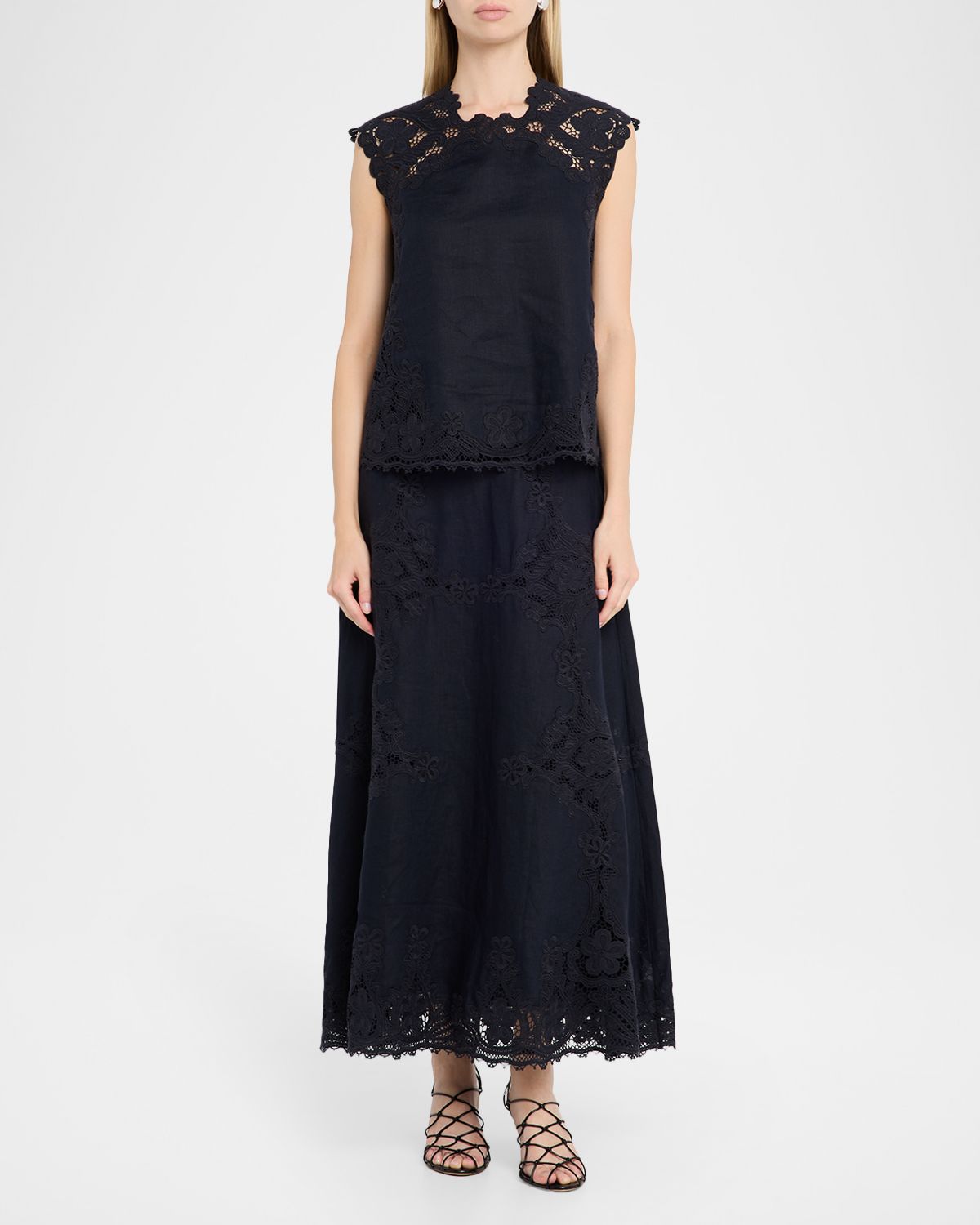 Ulla Johnson Fleur Embroidered Linen-Blend Midi Skirt | Thumbnail 4 Ulla Johnson Fleur Embroidered Linen-Blend Midi Skirt | Thumbnail 4