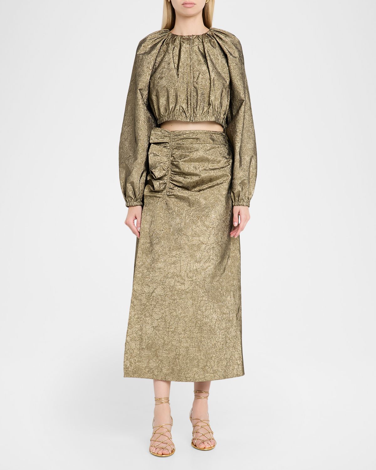 Ulla Johnson Orielle Metallic Taffeta Bomber Jacket | Thumbnail 4