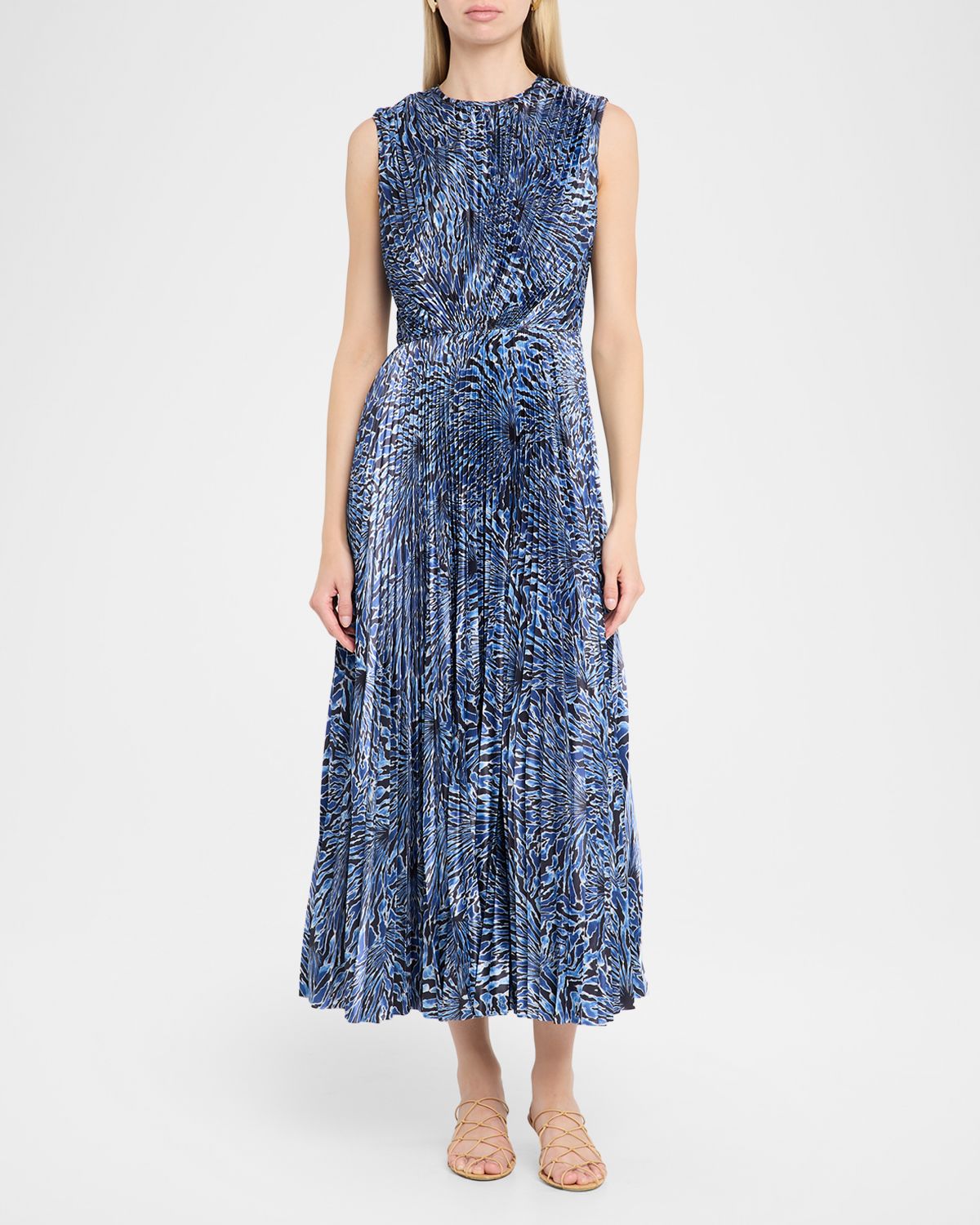 Ulla Johnson Malin Pleated Satin Midi Dress | Thumbnail 4 Ulla Johnson Malin Pleated Satin Midi Dress | Thumbnail 4