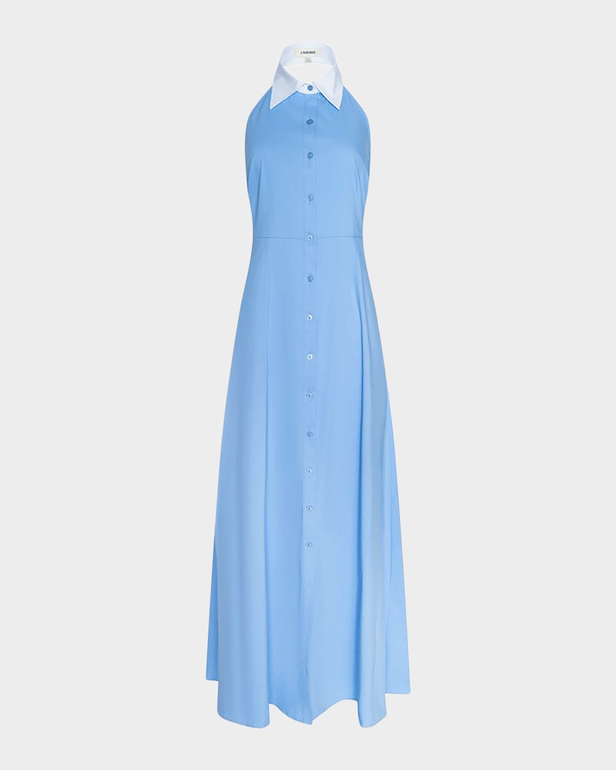 L 'Agence Maurie Cotton Poplin Halter Maxi Dress