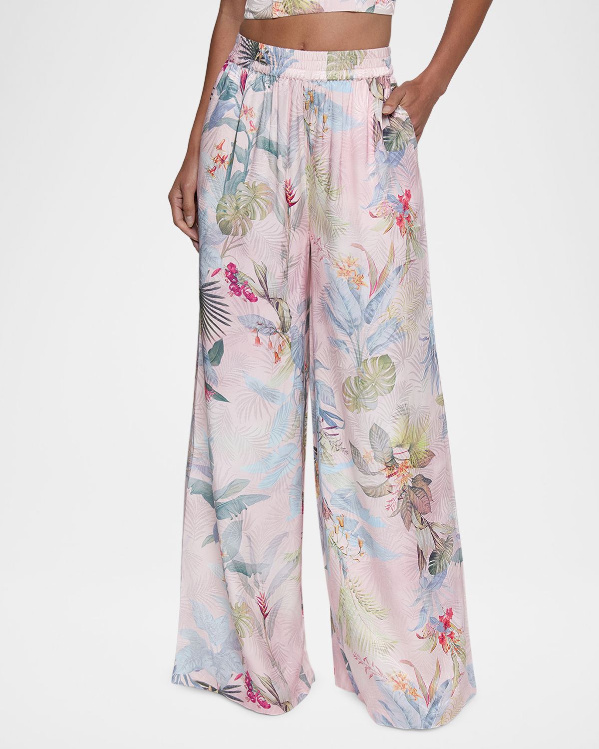 L 'Agence Lillian Palm Leaf Wide-Leg Pants | Thumbnail 4 L 'Agence Lillian Palm Leaf Wide-Leg Pants | Thumbnail 4