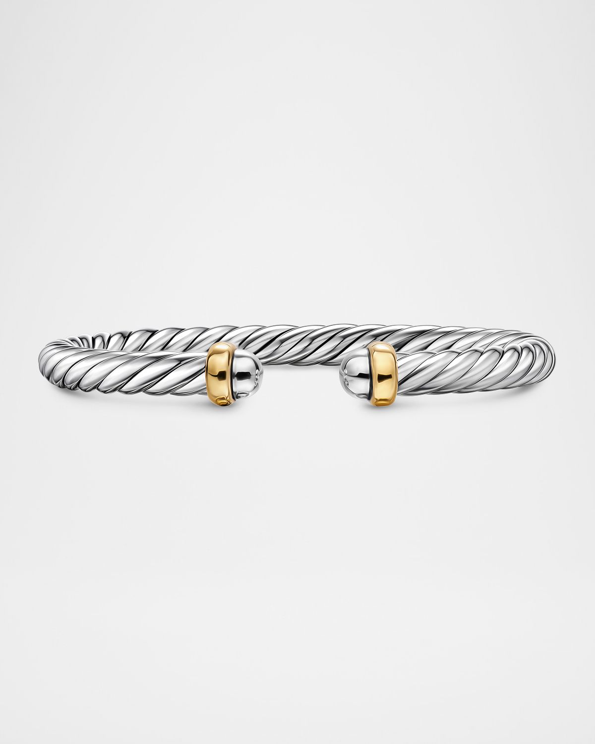 David Yurman Cable Flex Bracelet with Gemstones in Silver and 14K Gold, 6mm