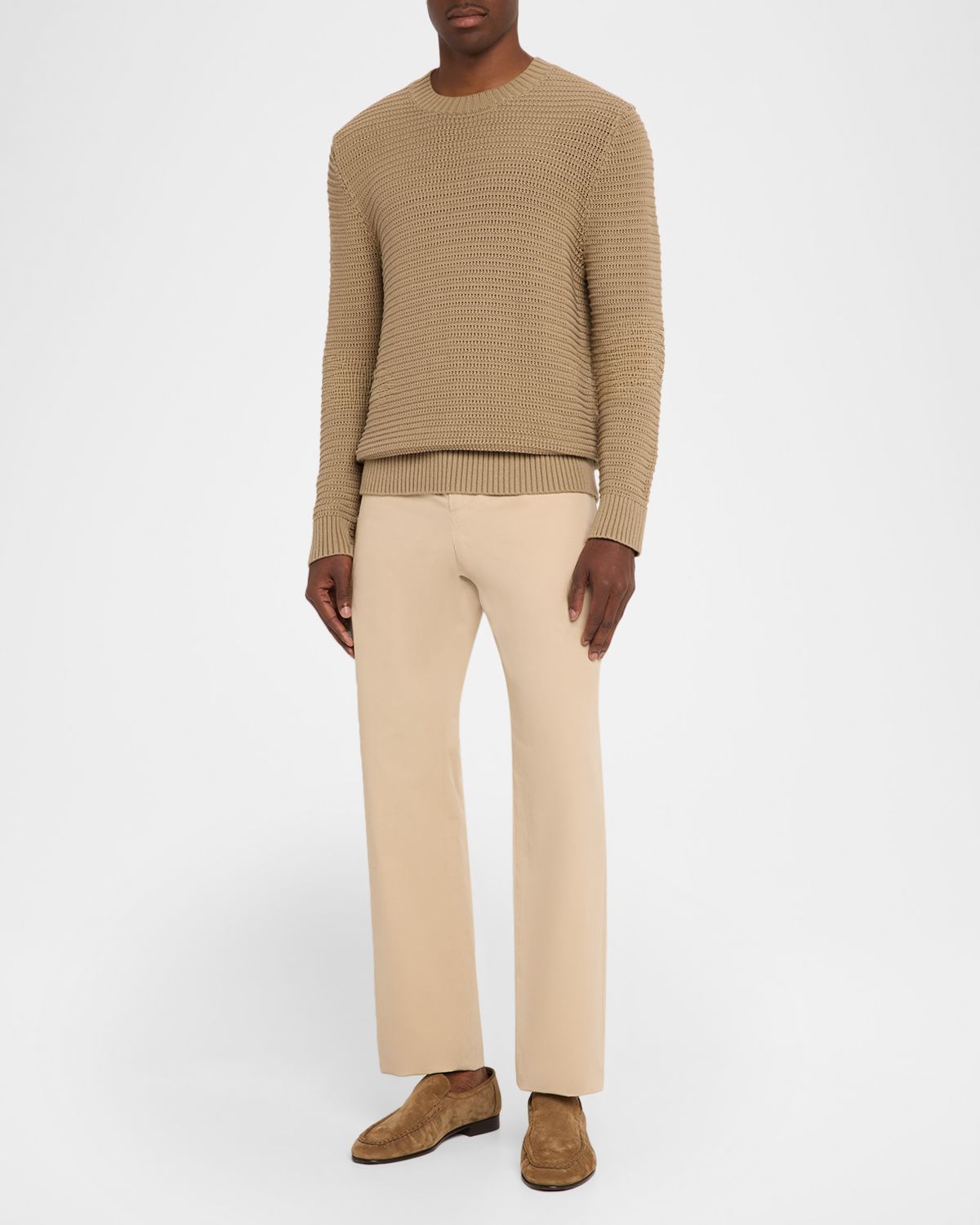 Vince Men 's Cotton and Cashmere Crafted Texture Crewneck Sweater | Thumbnail 2 Vince Men 's Cotton and Cashmere Crafted Texture Crewneck Sweater | Thumbnail 2