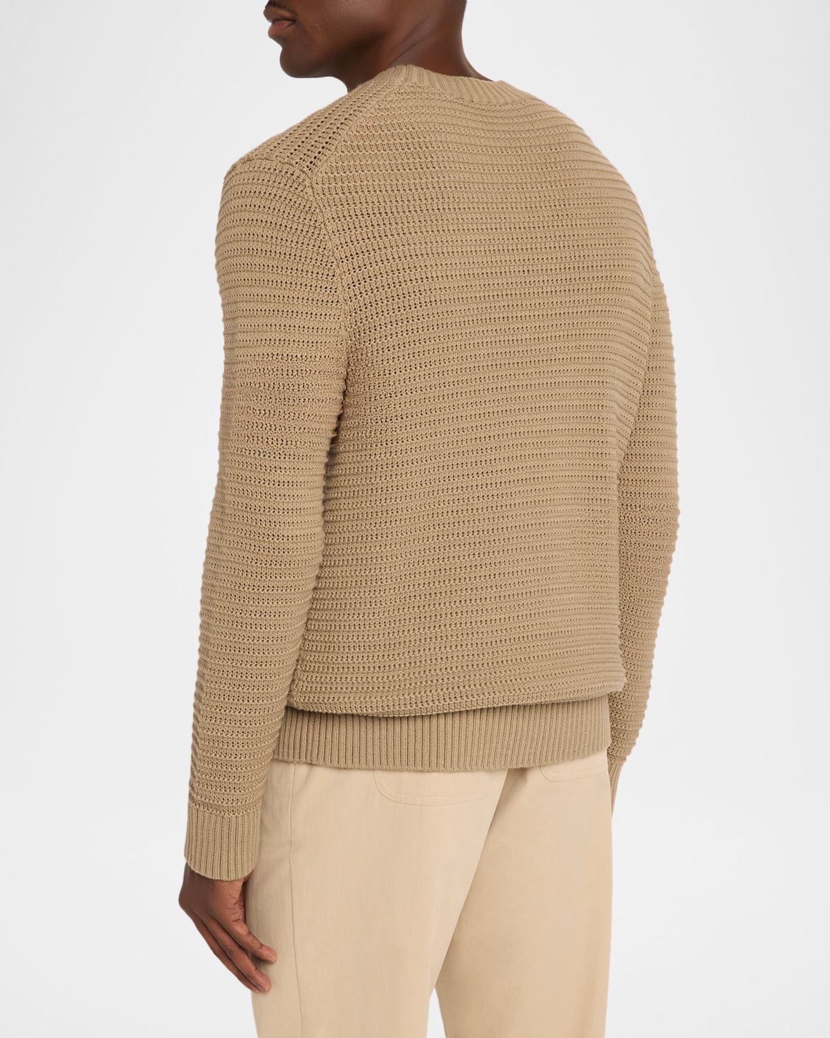 Vince Men 's Cotton and Cashmere Crafted Texture Crewneck Sweater | Thumbnail 3 Vince Men 's Cotton and Cashmere Crafted Texture Crewneck Sweater | Thumbnail 3