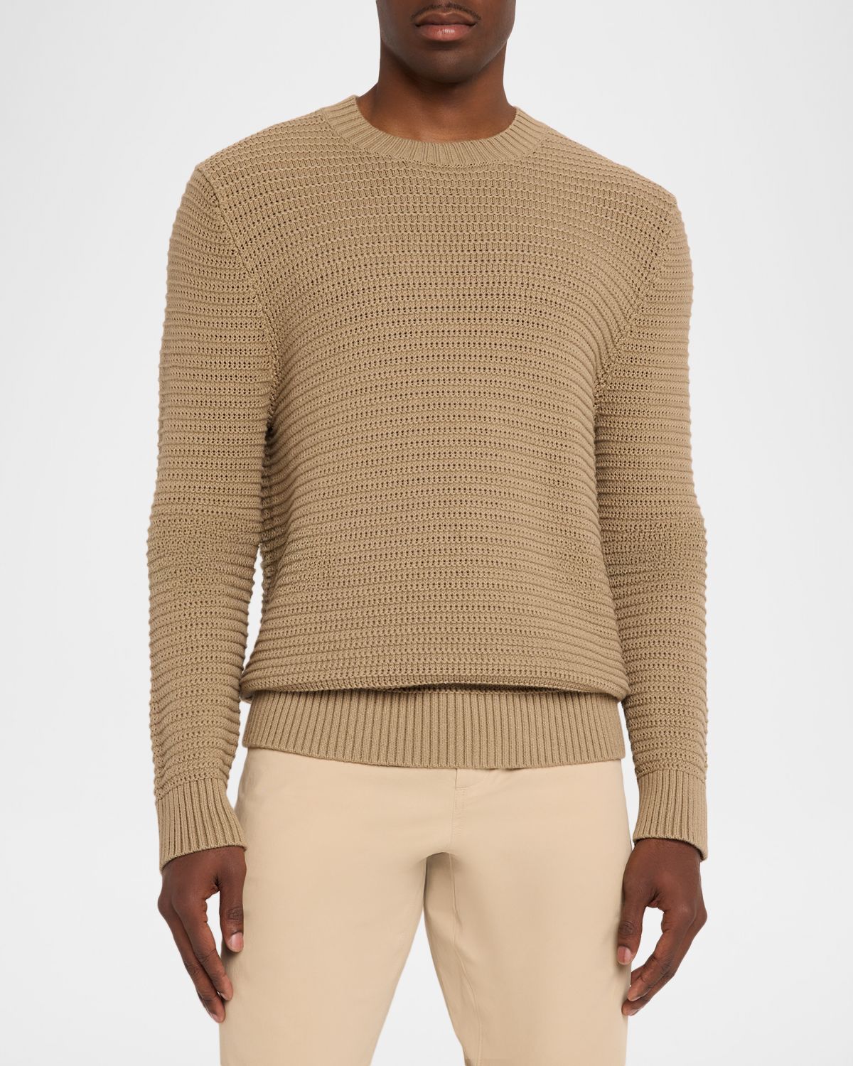 Vince Men 's Cotton and Cashmere Crafted Texture Crewneck Sweater | Thumbnail 4 Vince Men 's Cotton and Cashmere Crafted Texture Crewneck Sweater | Thumbnail 4