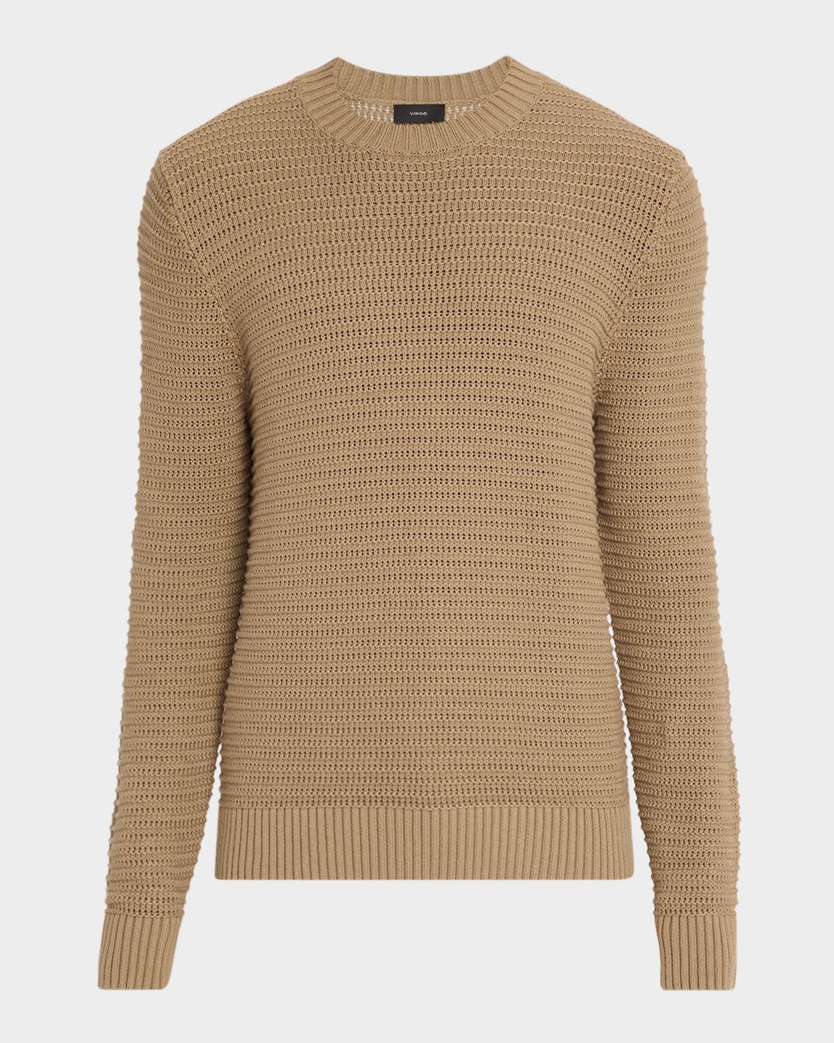 Vince Men 's Cotton and Cashmere Crafted Texture Crewneck Sweater