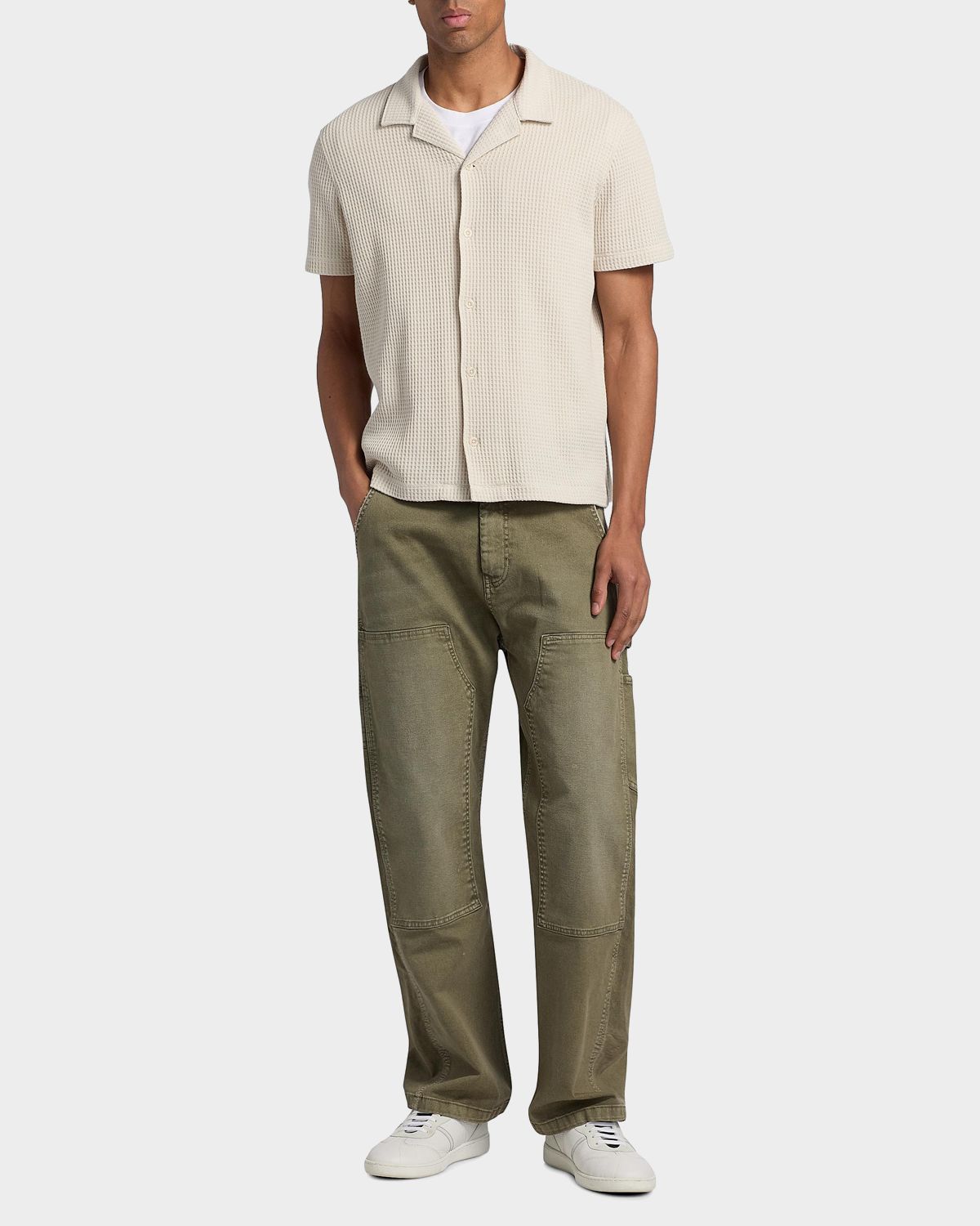 Vince Men 's Macro Waffle Knit Short-Sleeve Shirt