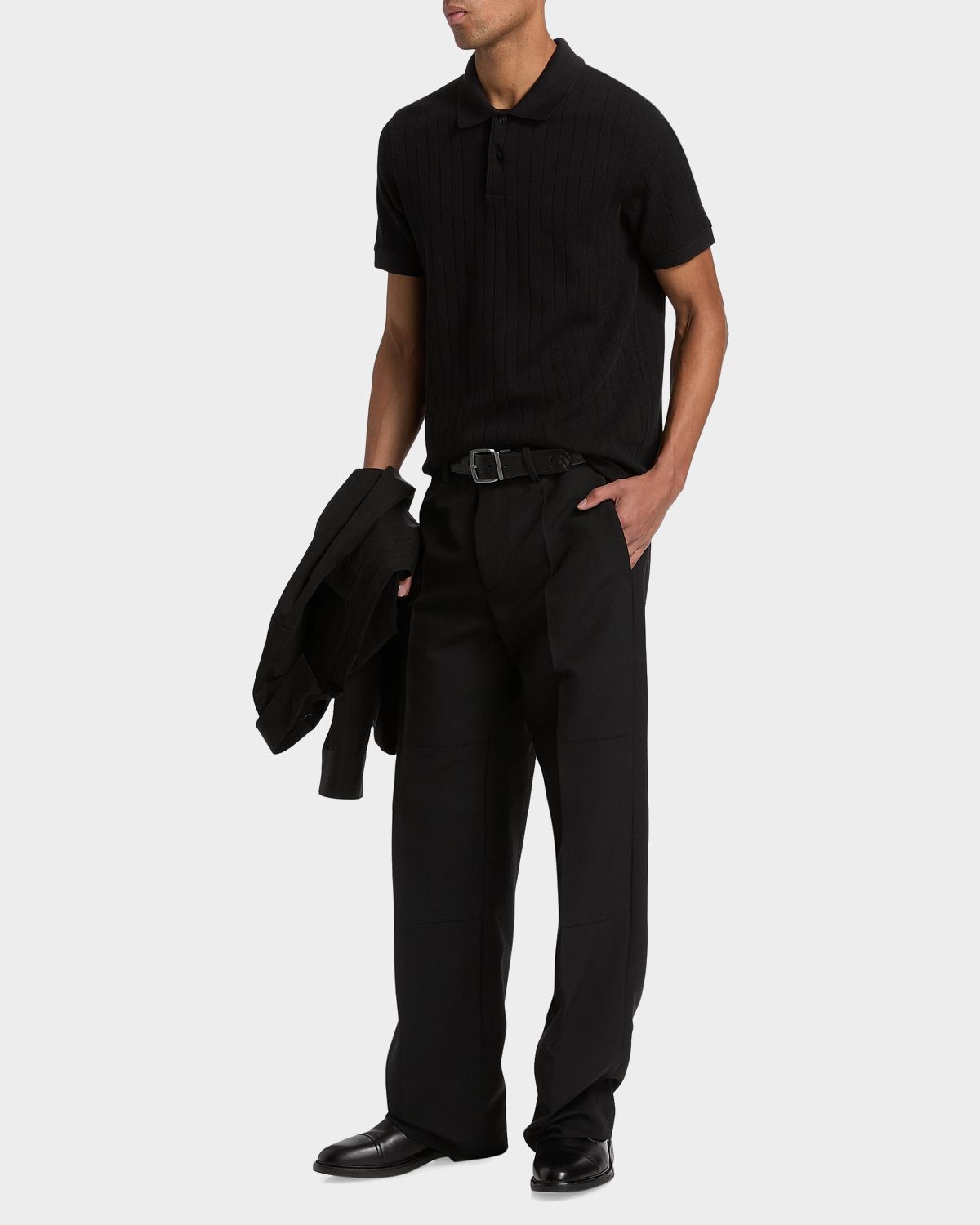 Vince Men 's Drop-Needle Stripe Pima Cotton Polo Shirt