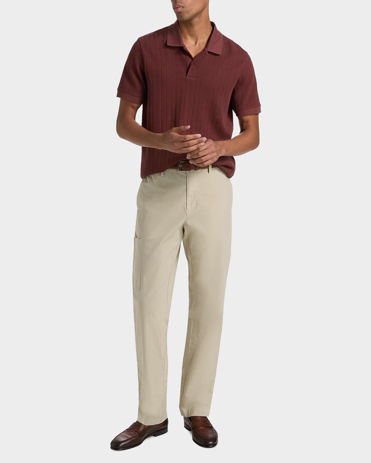 Vince Men 's Drop-Needle Stripe Pima Cotton Polo Shirt