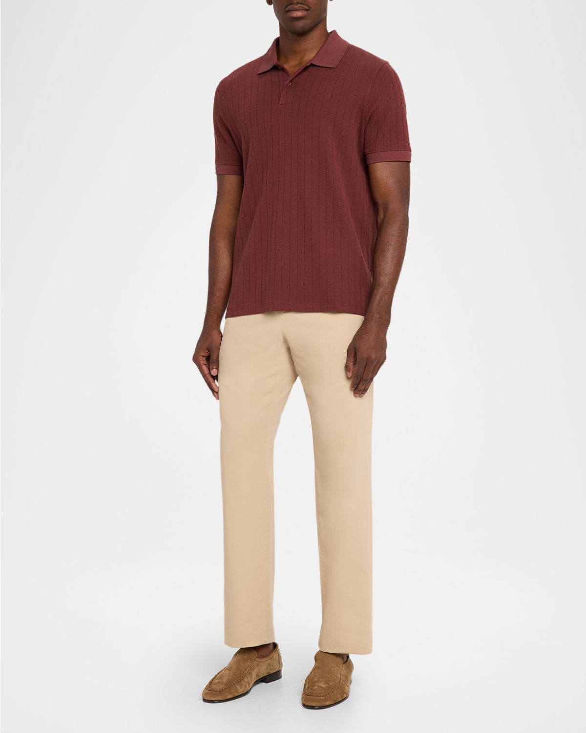 Vince Men 's Drop-Needle Stripe Pima Cotton Polo Shirt | Thumbnail 2 Vince Men 's Drop-Needle Stripe Pima Cotton Polo Shirt | Thumbnail 2