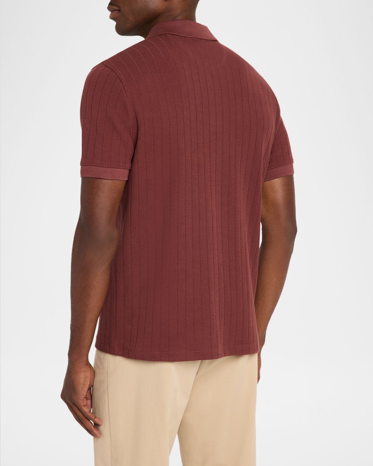 Vince Men 's Drop-Needle Stripe Pima Cotton Polo Shirt | Thumbnail 3 Vince Men 's Drop-Needle Stripe Pima Cotton Polo Shirt | Thumbnail 3