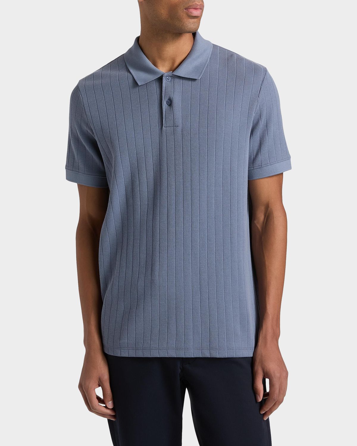 Vince Men 's Drop-Needle Stripe Pima Cotton Polo Shirt | Thumbnail 4 Vince Men 's Drop-Needle Stripe Pima Cotton Polo Shirt | Thumbnail 4