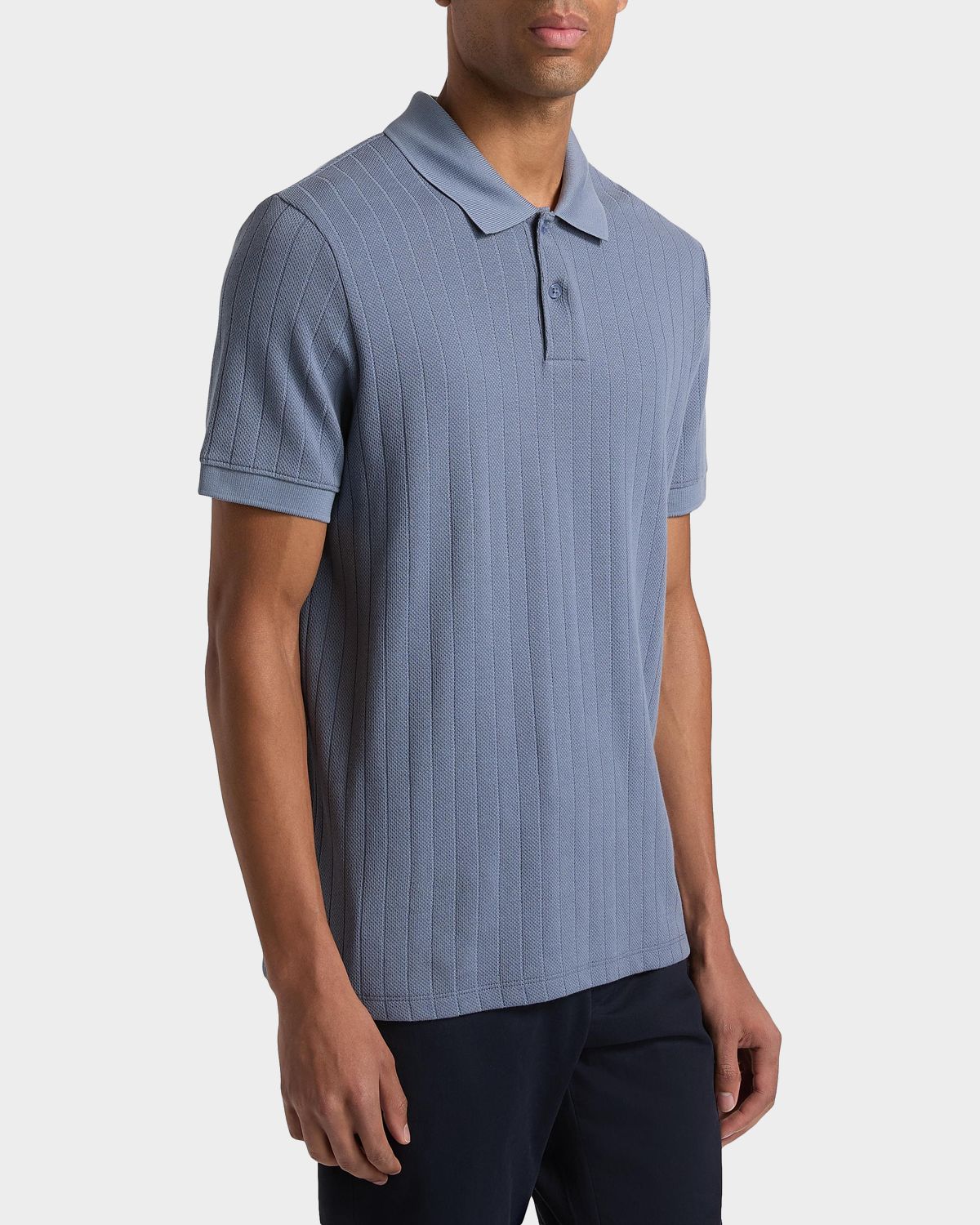 Vince Men 's Drop-Needle Stripe Pima Cotton Polo Shirt | Thumbnail 7 Vince Men 's Drop-Needle Stripe Pima Cotton Polo Shirt | Thumbnail 7