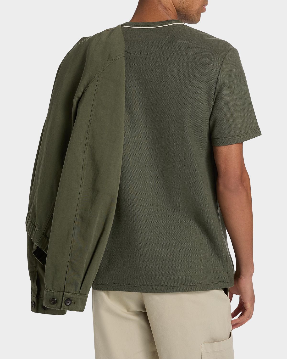 Vince Men 's Pima Cotton Pique Tipped Crewneck T-Shirt | Thumbnail 3 Vince Men 's Pima Cotton Pique Tipped Crewneck T-Shirt | Thumbnail 3