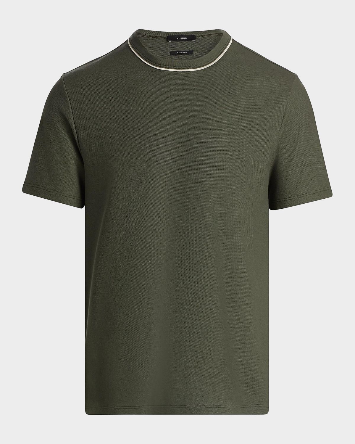 Vince Men 's Pima Cotton Pique Tipped Crewneck T-Shirt