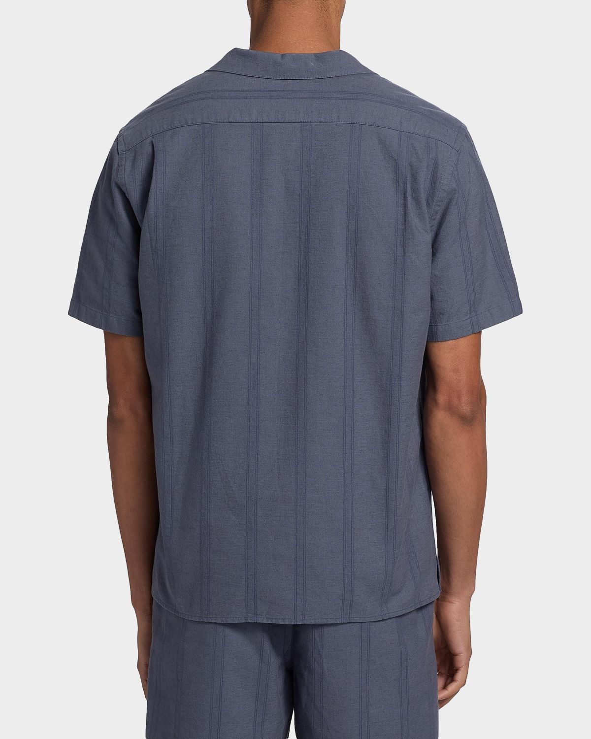 Vince Men 's Cove Cotton and Hemp Stripe Short-Sleeve Shirt | Thumbnail 3 Vince Men 's Cove Cotton and Hemp Stripe Short-Sleeve Shirt | Thumbnail 3