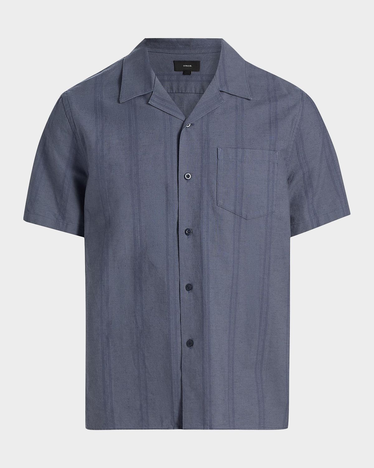 Vince Men 's Cove Cotton and Hemp Stripe Short-Sleeve Shirt