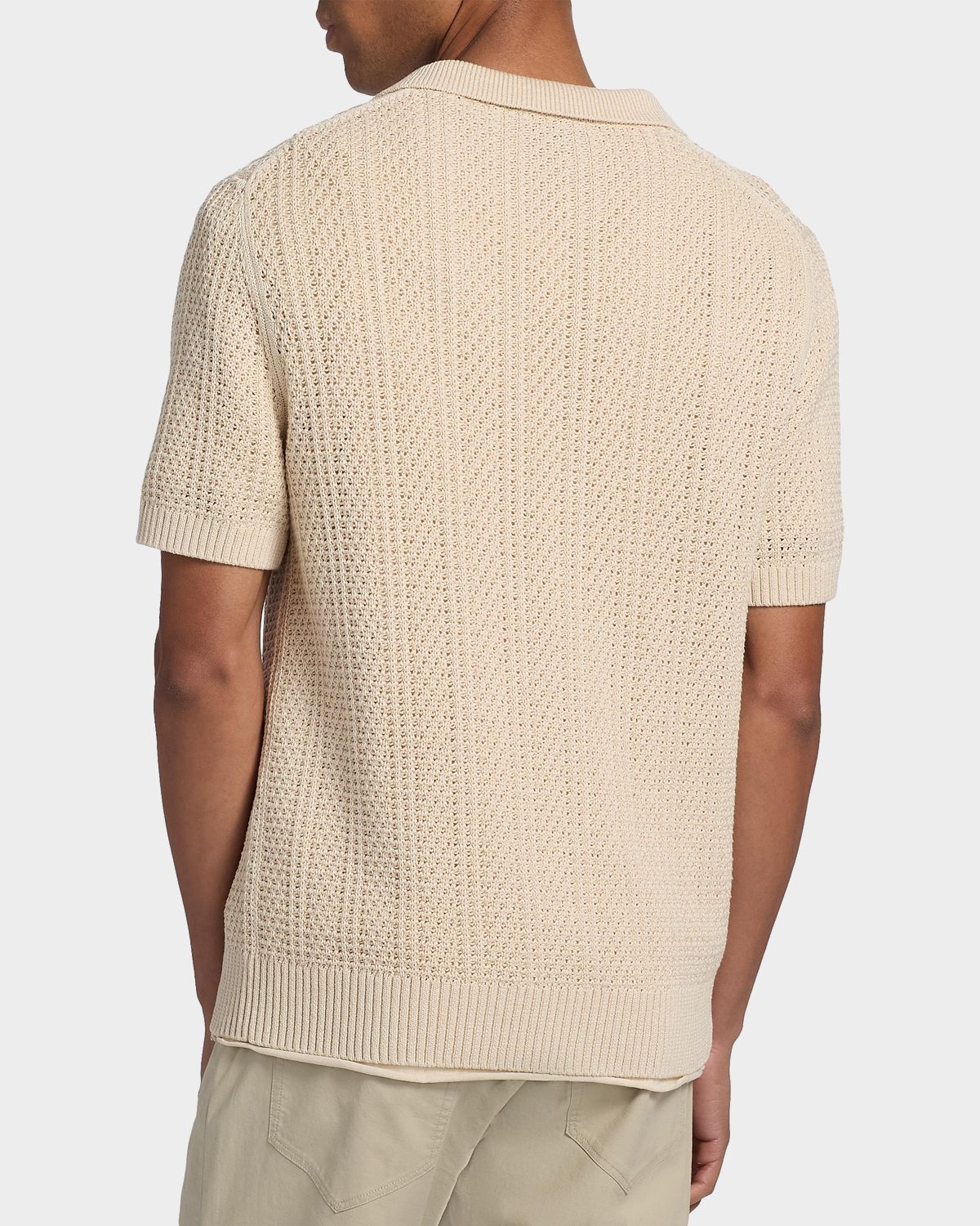 Vince Men 's Cotton Seed Stitch Rib Polo Shirt | Thumbnail 3 Vince Men 's Cotton Seed Stitch Rib Polo Shirt | Thumbnail 3
