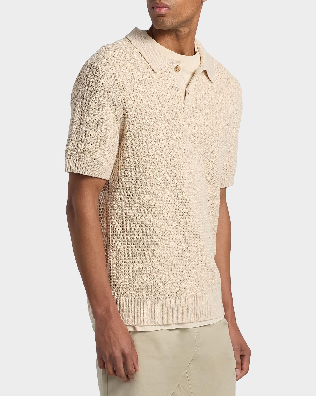Vince Men 's Cotton Seed Stitch Rib Polo Shirt | Thumbnail 7 Vince Men 's Cotton Seed Stitch Rib Polo Shirt | Thumbnail 7