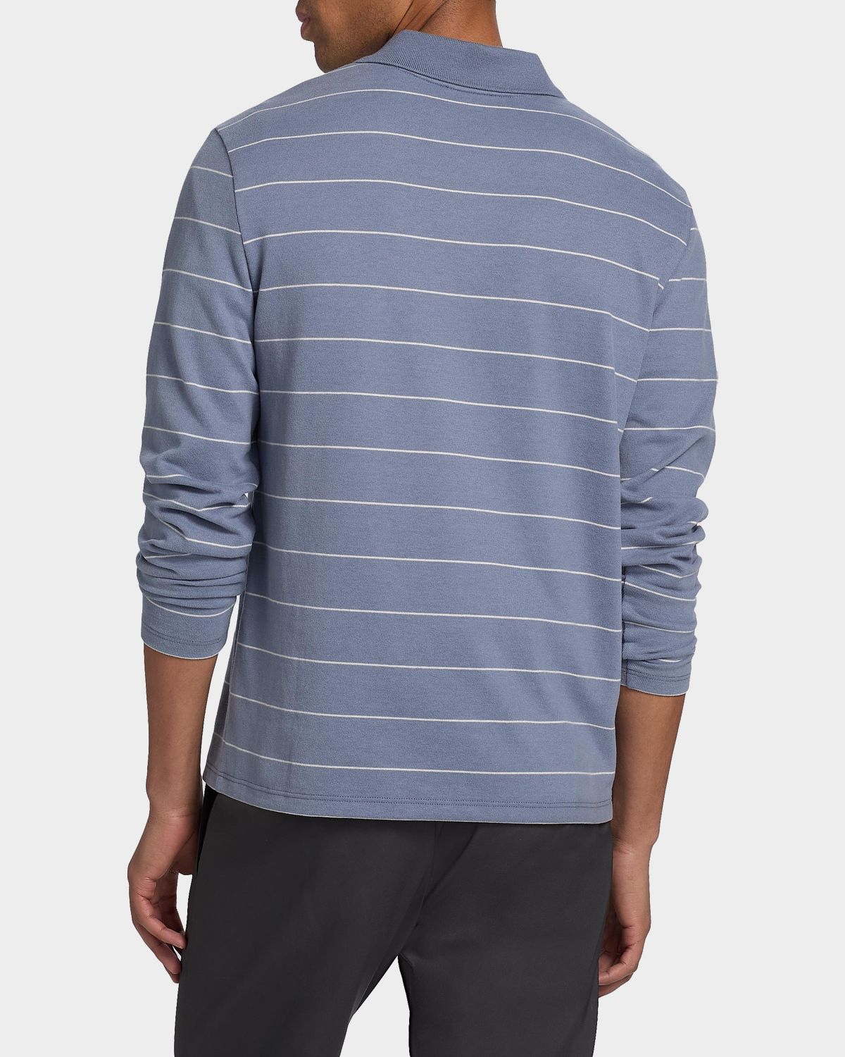 Vince Men 's Pencil Stripe Long-Sleeve Polo Shirt | Thumbnail 3 Vince Men 's Pencil Stripe Long-Sleeve Polo Shirt | Thumbnail 3
