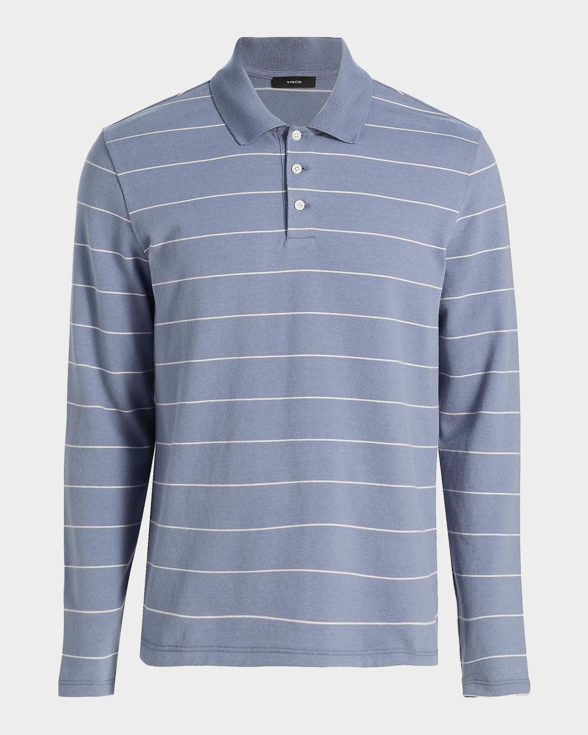 Vince Men 's Pencil Stripe Long-Sleeve Polo Shirt