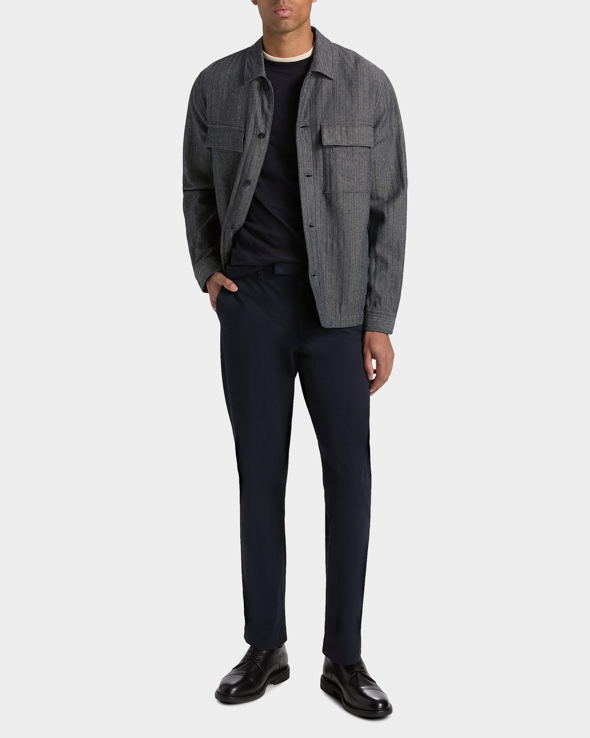 Vince Men 's Herringbone Flap-Pocket Overshirt