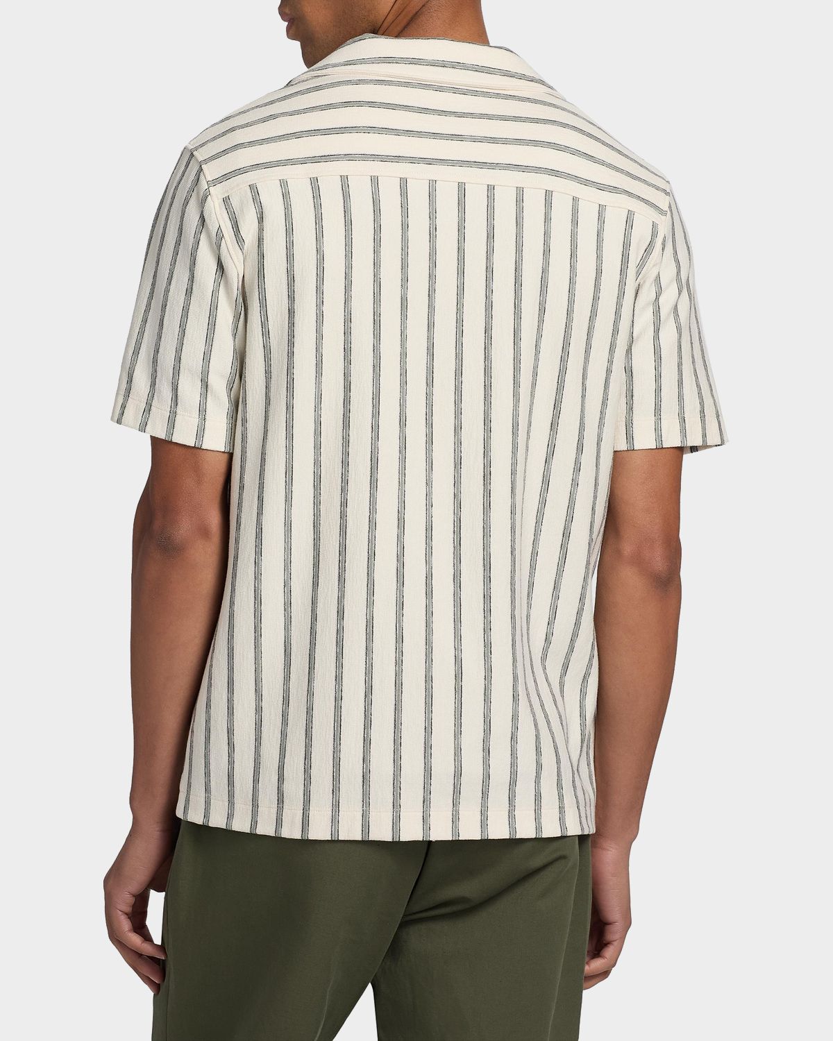 Vince Men 's Stripe Terry Short-Sleeve Shirt | Thumbnail 3 Vince Men 's Stripe Terry Short-Sleeve Shirt | Thumbnail 3