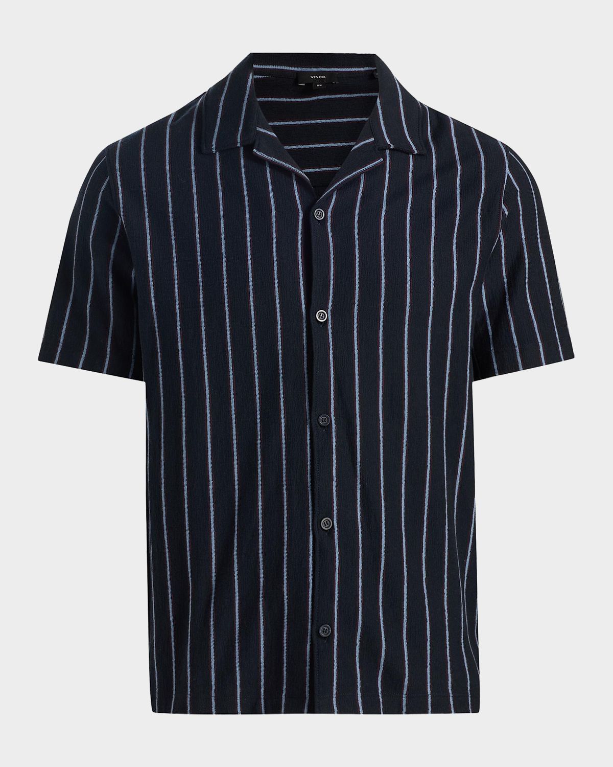 Vince Men 's Stripe Terry Short-Sleeve Shirt
