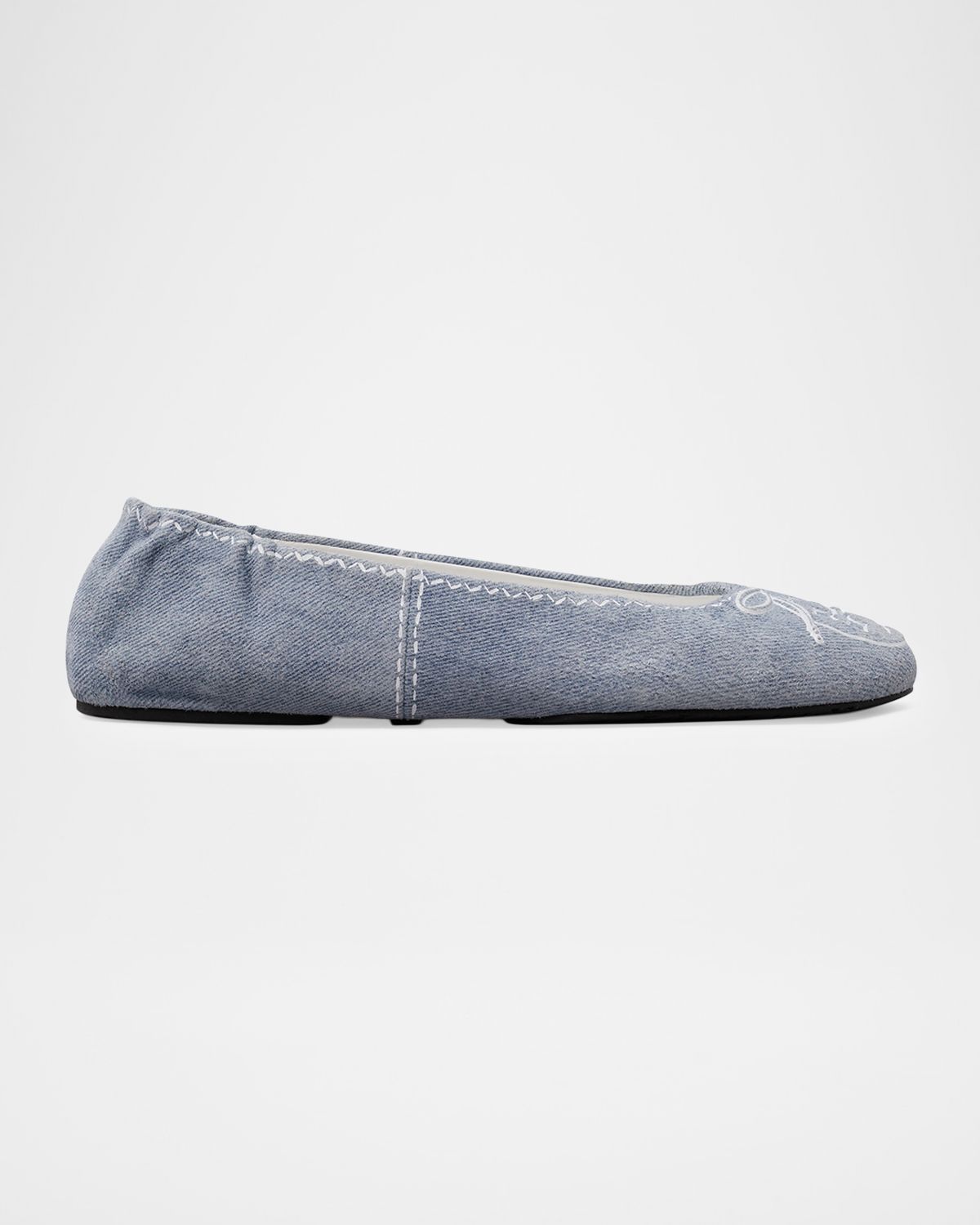 Tory Burch Reva Travel Denim Ballerina Flats