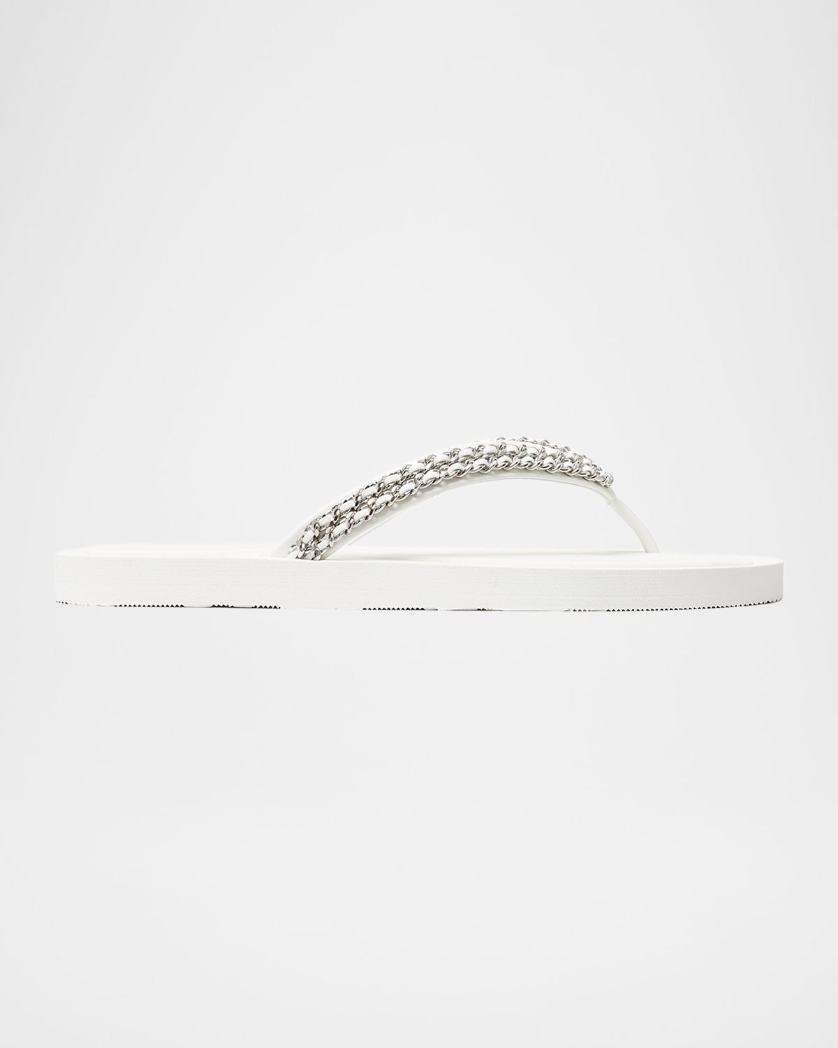 Tory Burch Kira Chain Leather Thong Sandals