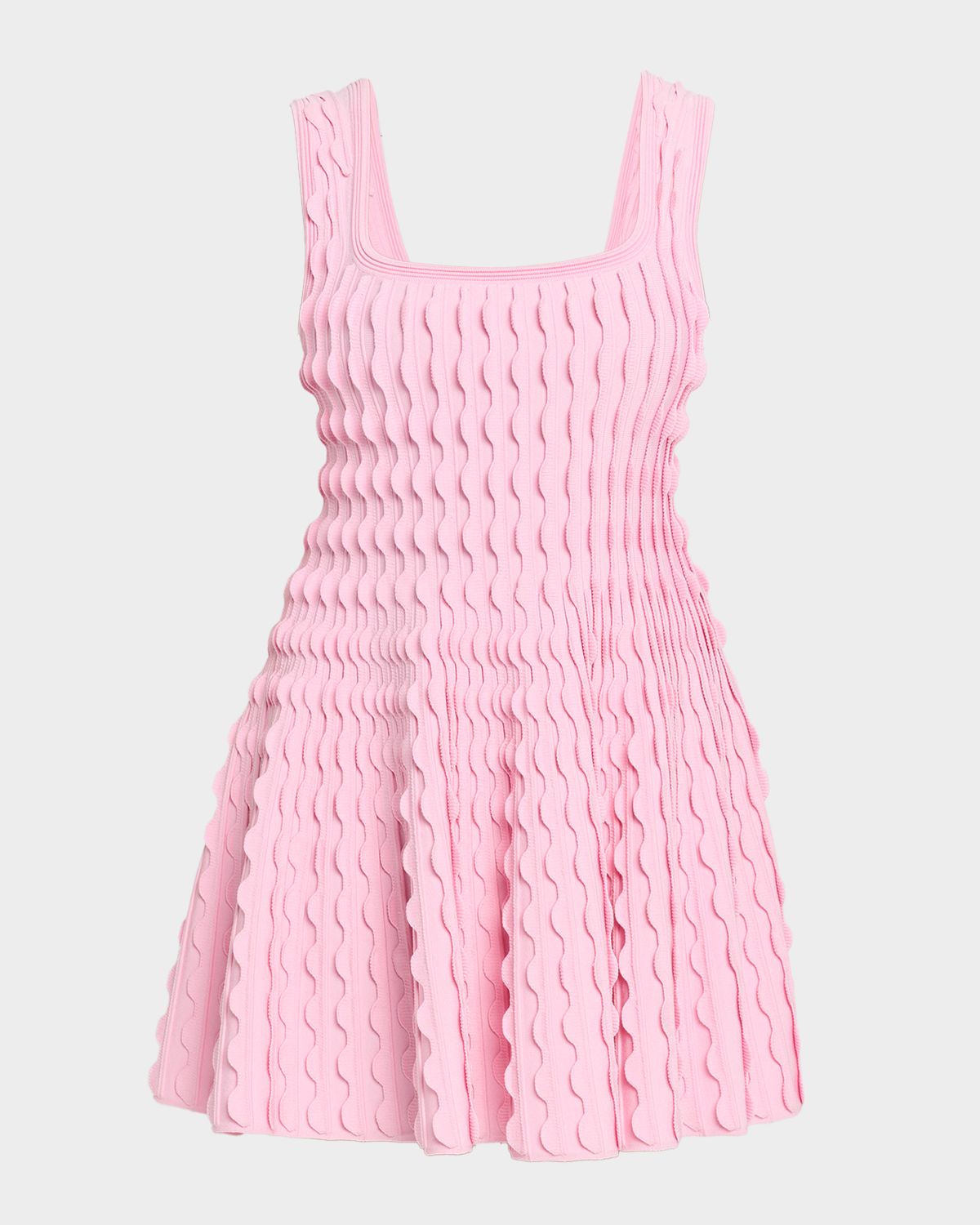 SIMKHAI Vanna Scalloped Knit Mini Dress