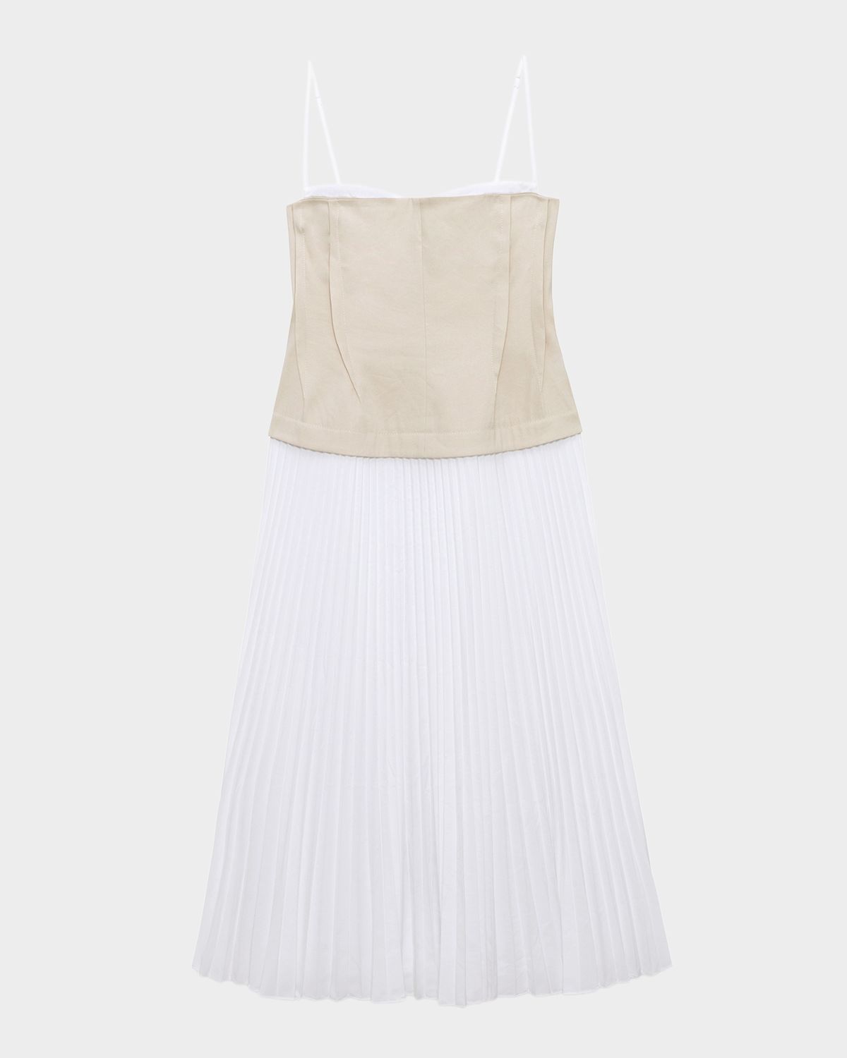 SIMKHAI Duval Linen-Blend Bustier Midi Dress