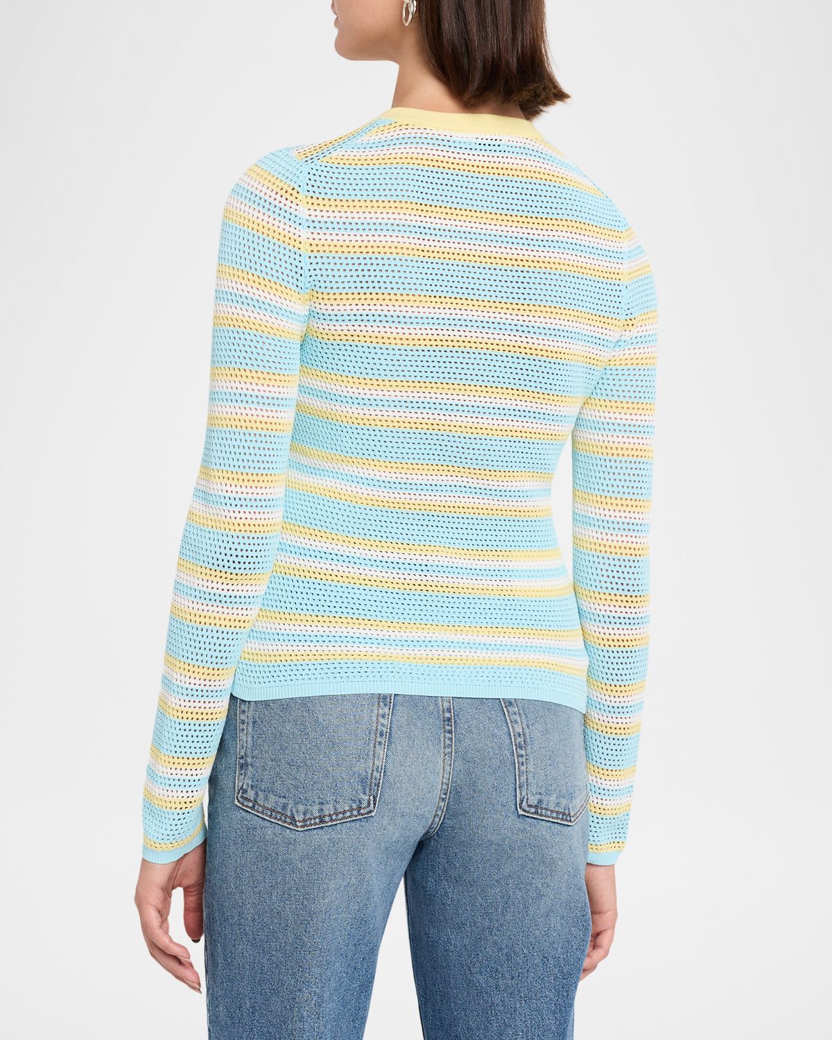SIMKHAI Ruthie Striped Open-Knit Cardigan | Thumbnail 3